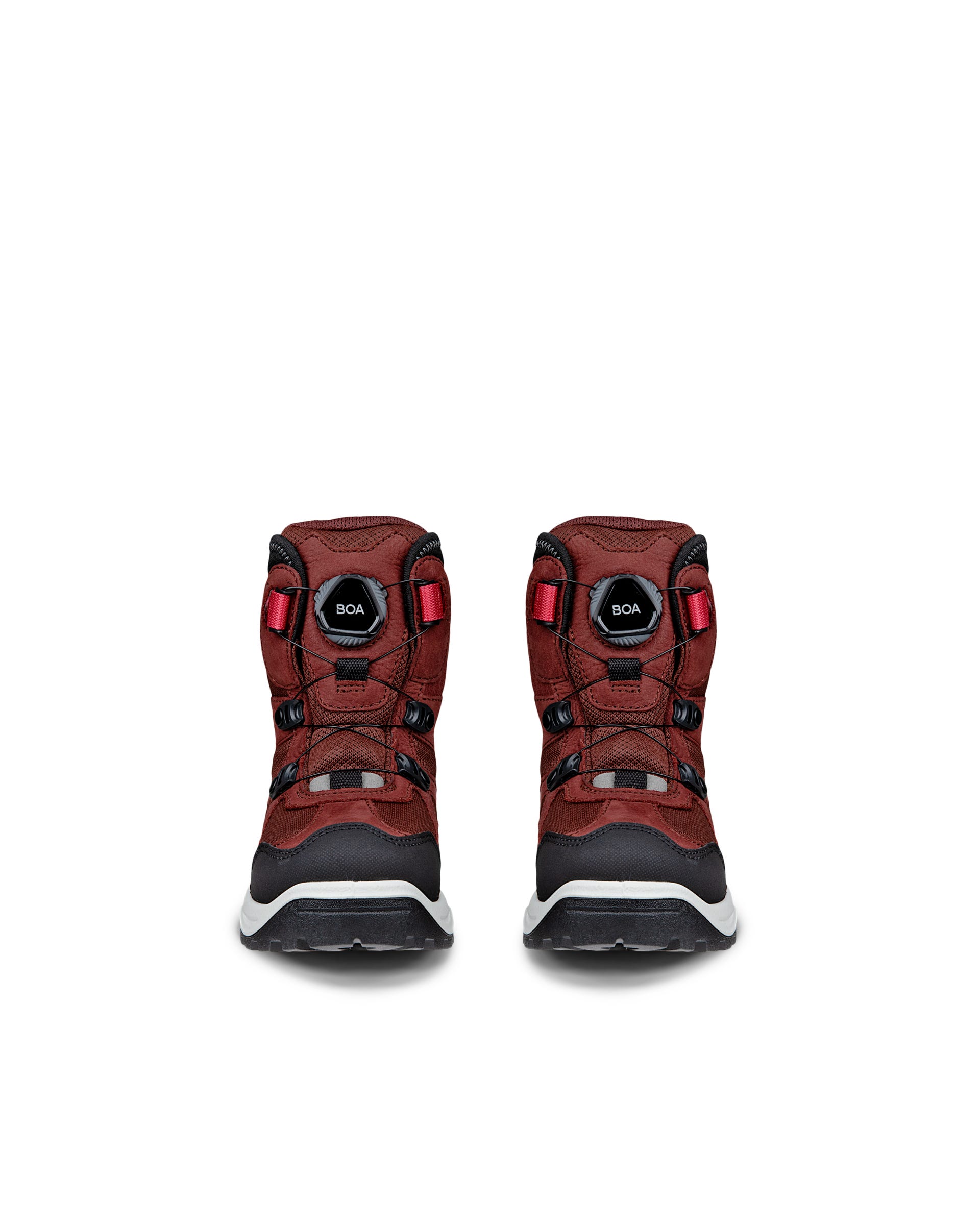 Dziecięce wodoodporne nubukowe buty zimowe ECCO® SNOW MOUNTAIN - Czerwony - Front pair
