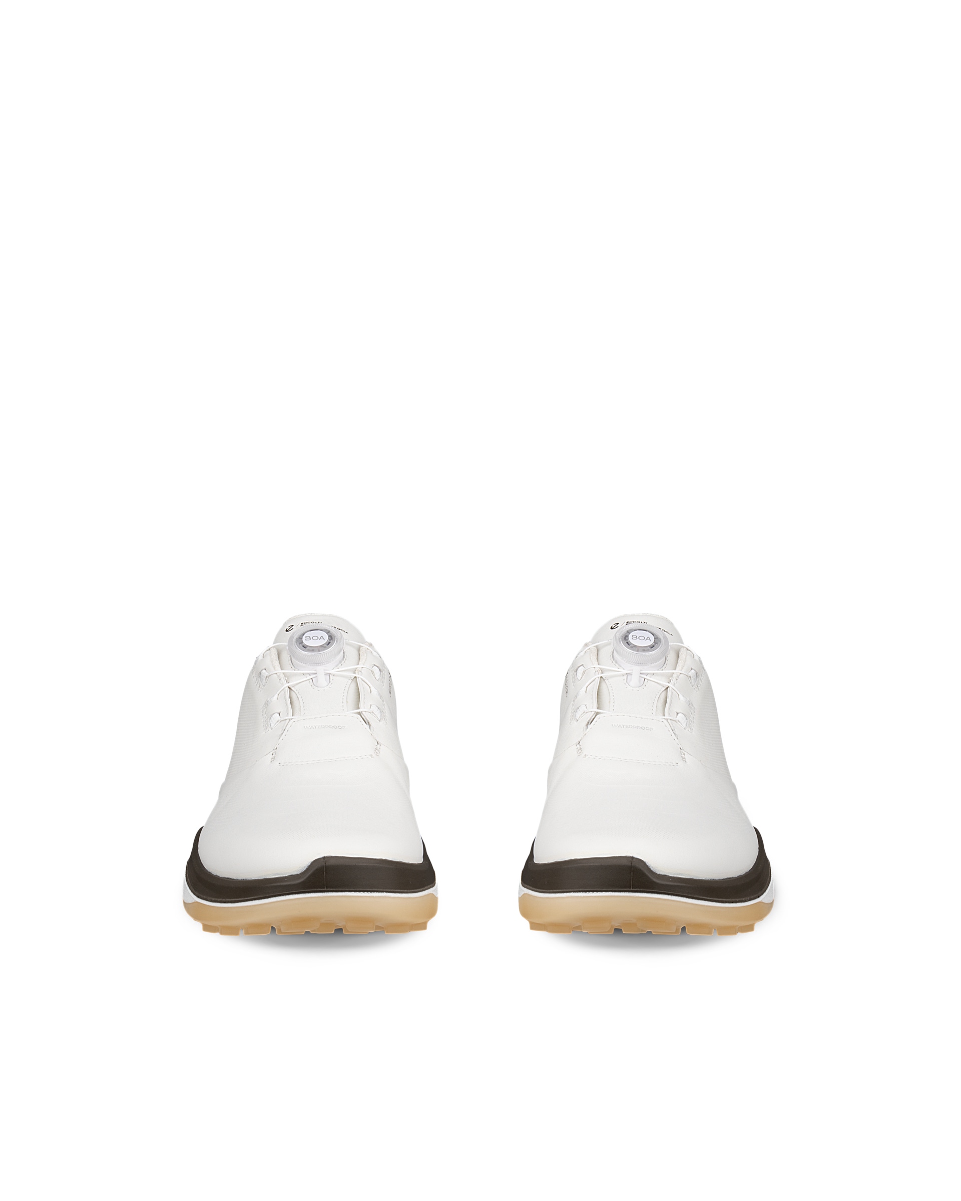 ECCO Golf LT1 BOA Hybrid メンズ レザーウォータープルーフゴルフシューズ - ホワイト - Front pair