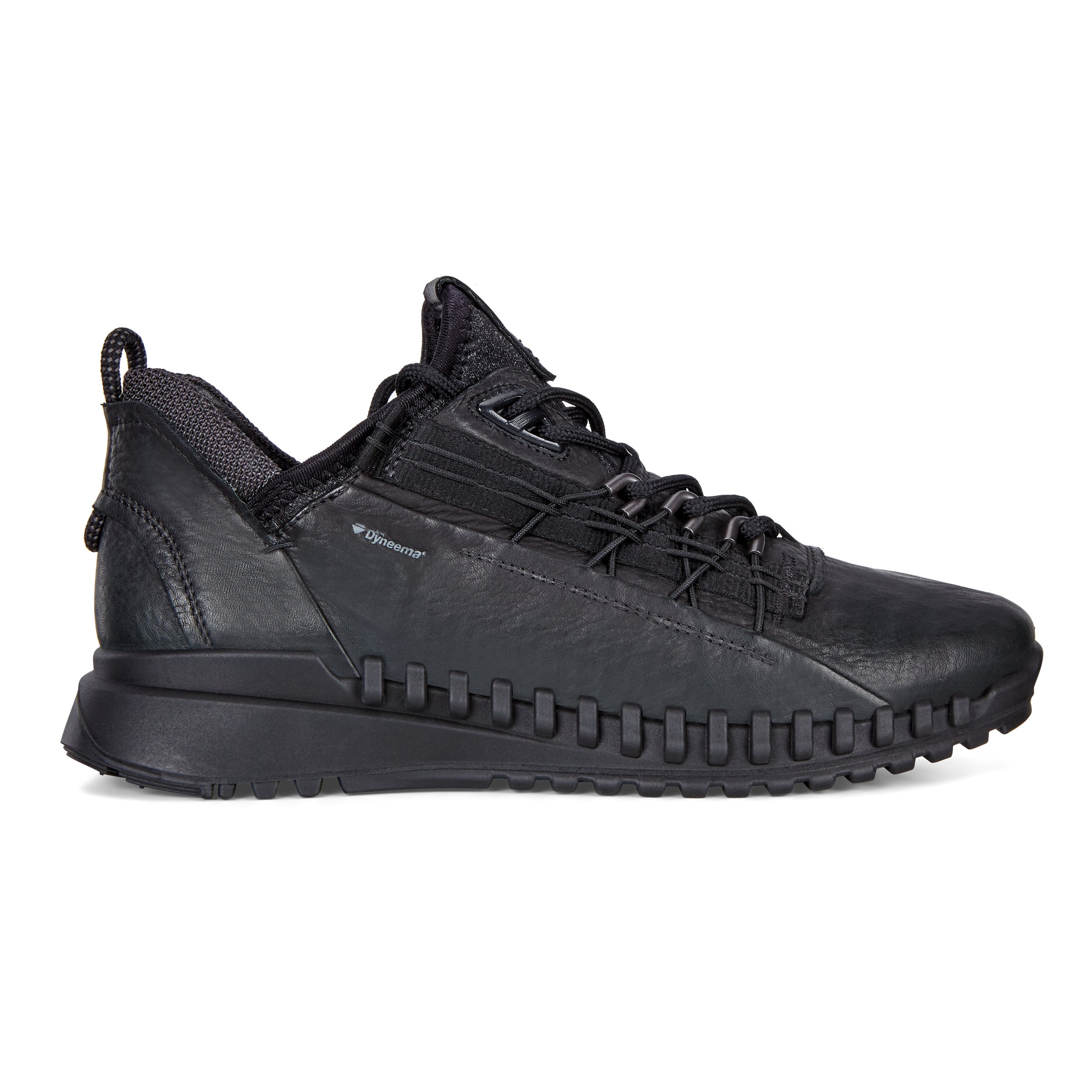 ECCO Zipflex Low Dyneema ウィメンズ レザースニーカー - ブラック - Outside
