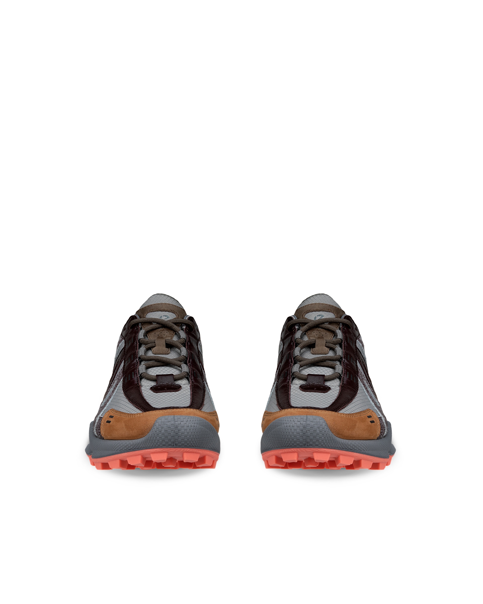 ECCO® BIOM C-Trail baskets de plein air en cuir pour femme - Gris - Front pair