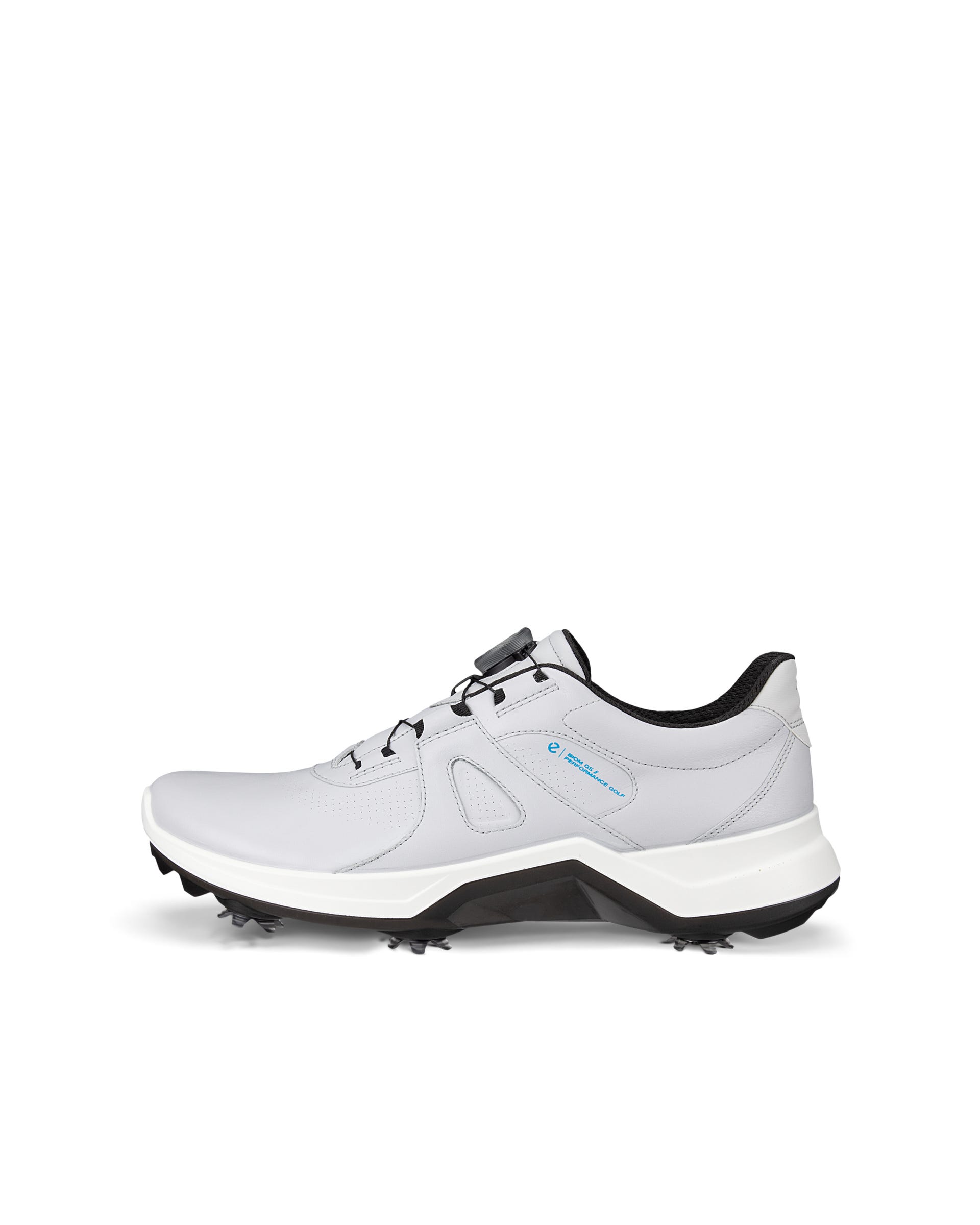 Men's ECCO® Golf Biom G5 BOA Leather Cleated Waterproof Golf Shoe - Gray - Outside