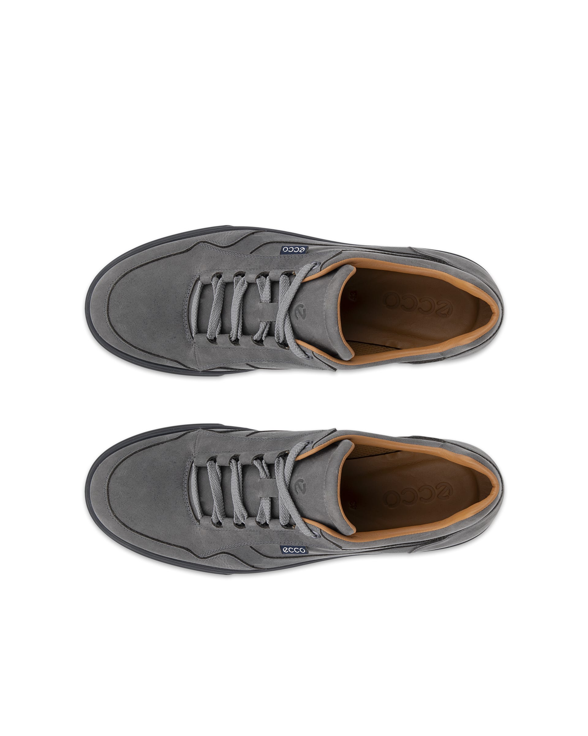Men's ECCO® SOFT 10 Nubuck Sneaker - Gray - Outside