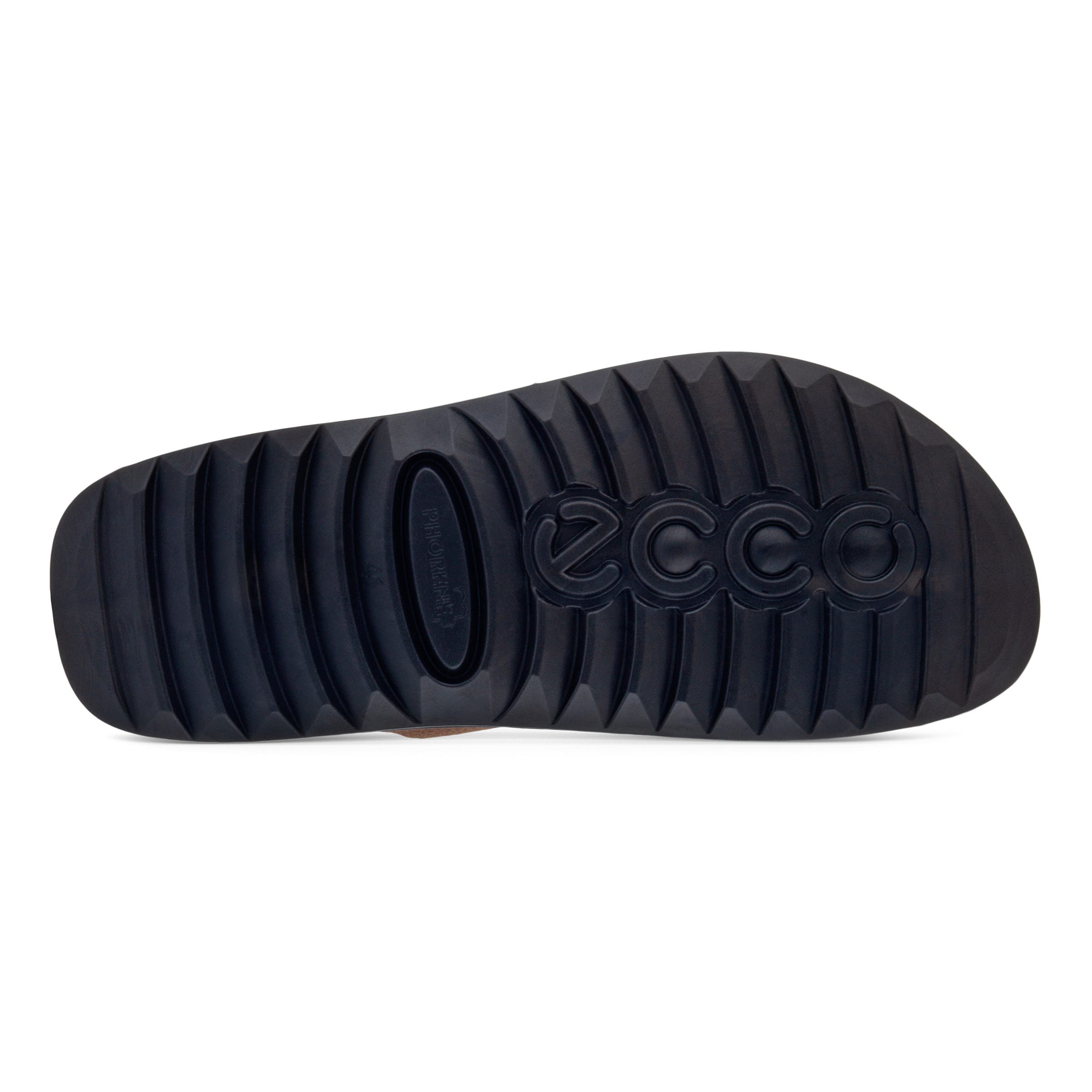 Men's ECCO® Cozmo Nubuck Two Strap Sandal - Brown - Sole