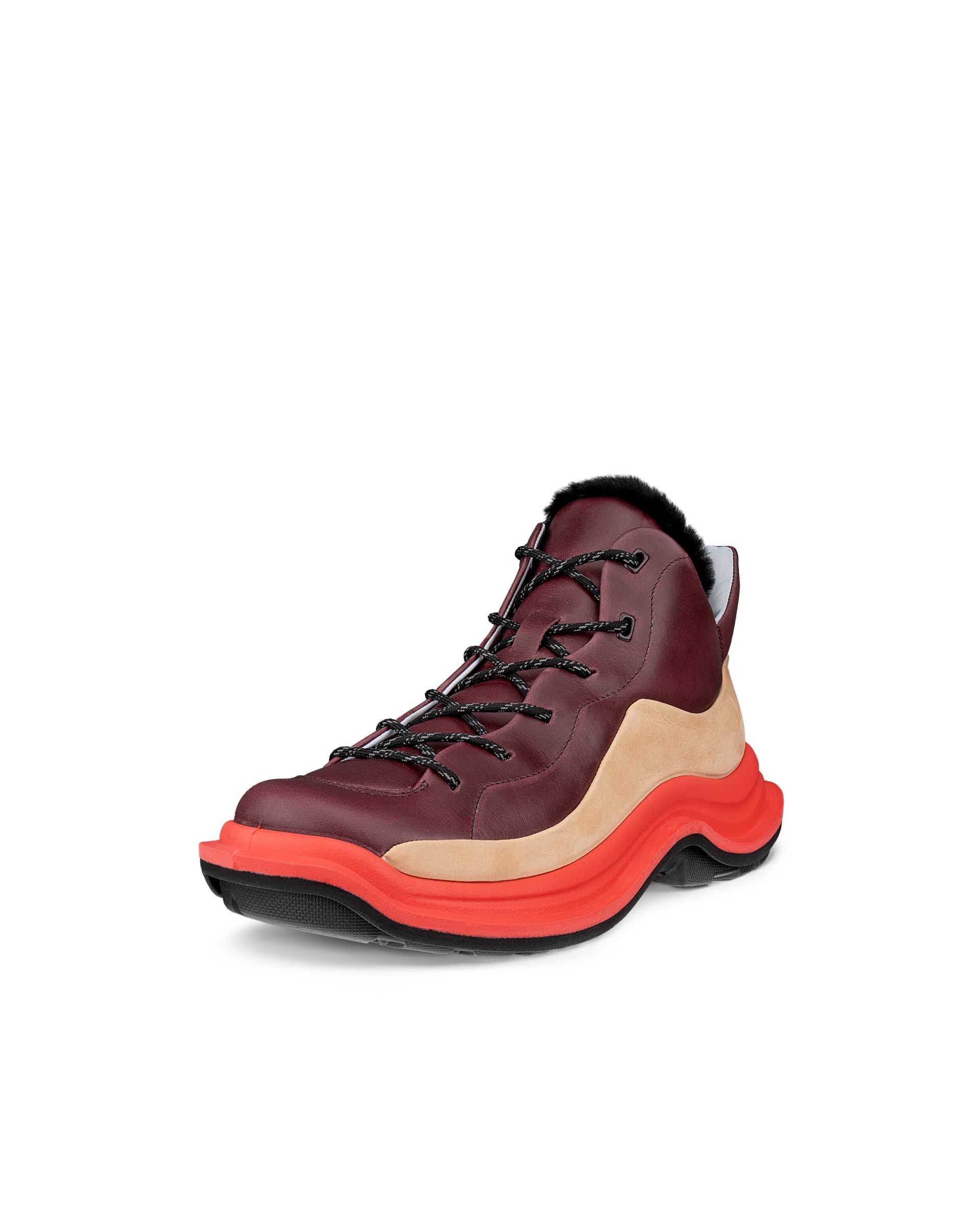 ECCO OFFROAD WOMEN ウィメンズ レザーレースアップシューズ - レッド - Main