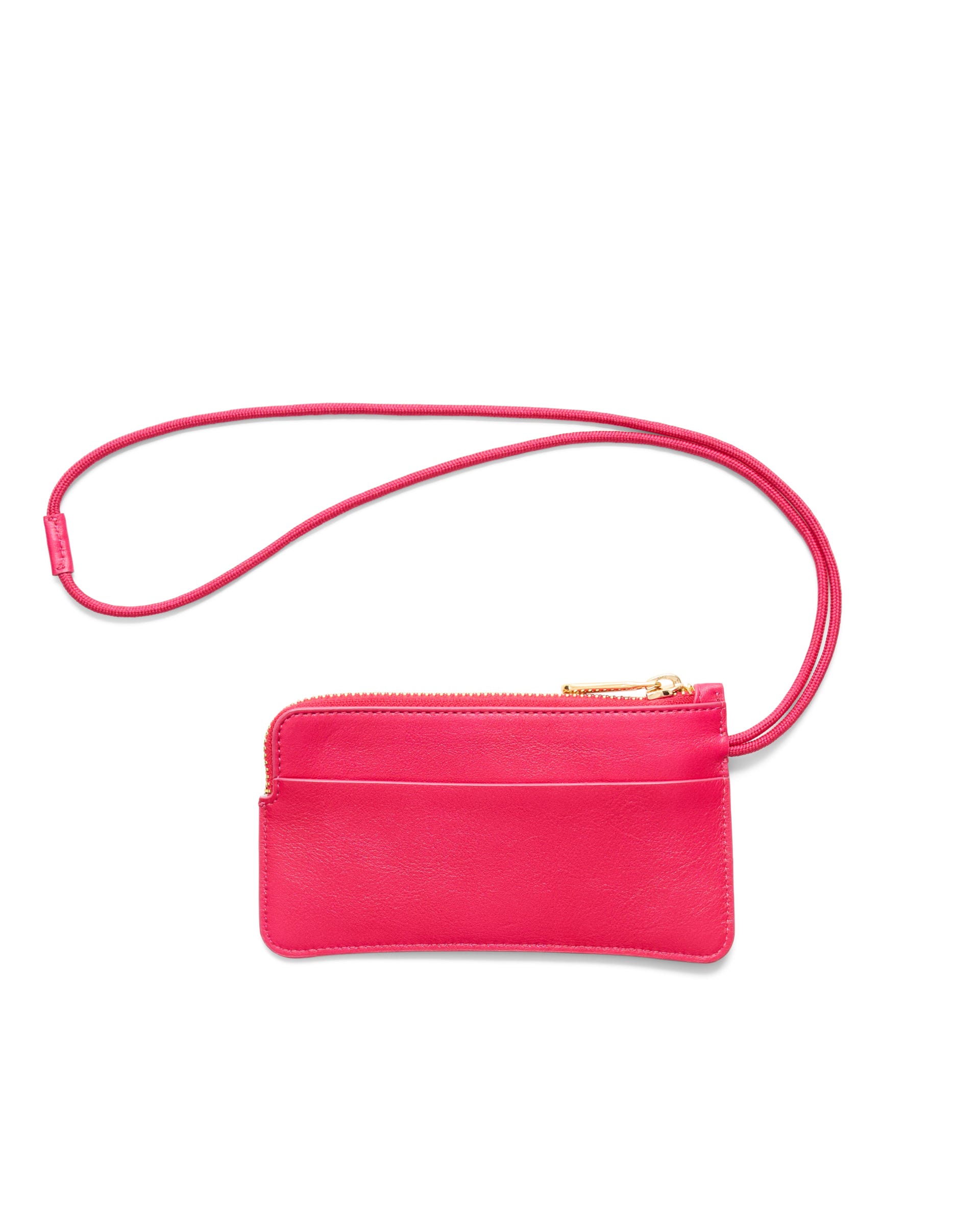 ECCO® Wristlet Soft Pebbled Leather Small Pouch Bag - Pink - Back