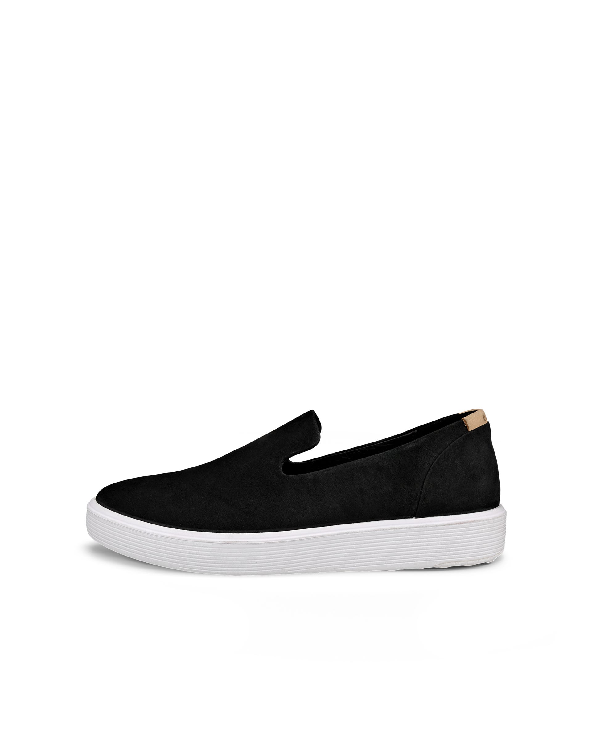 Women's ECCO® Soft 60 Nubuck Slip-On - Black - Outside