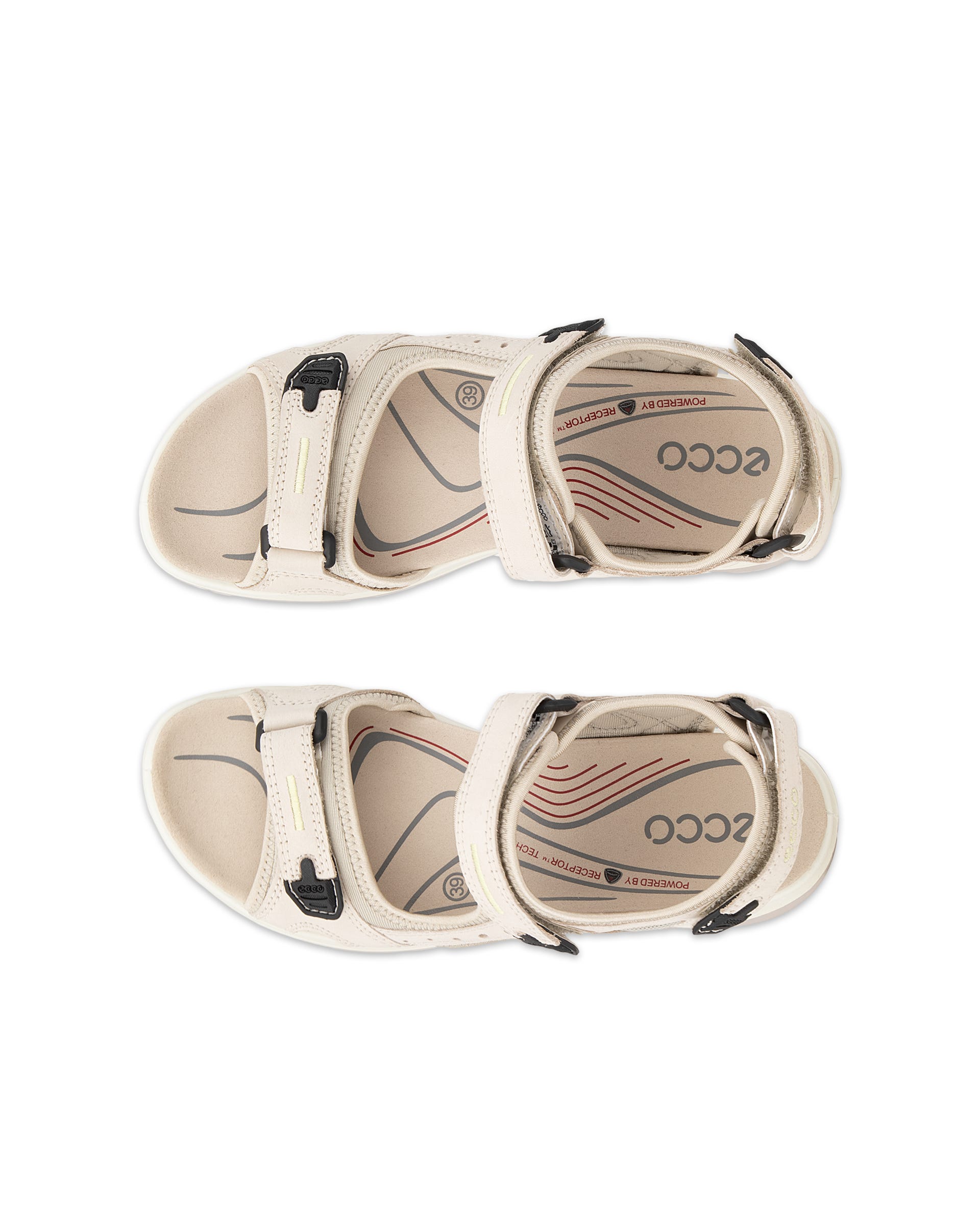 ECCO® Offroad Dames nubuck wandelsandaal - Beige - Top left pair