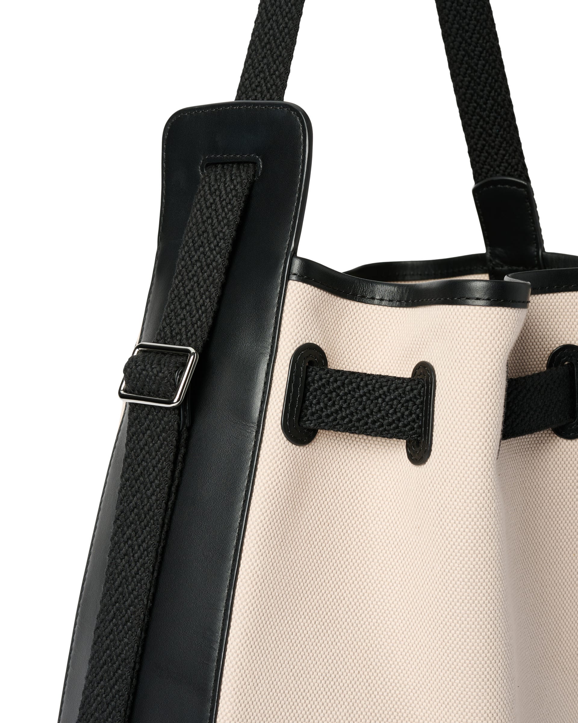 ECCO® Sail Medium Canvas Leather Hobo Bag - Beige - Detail-1