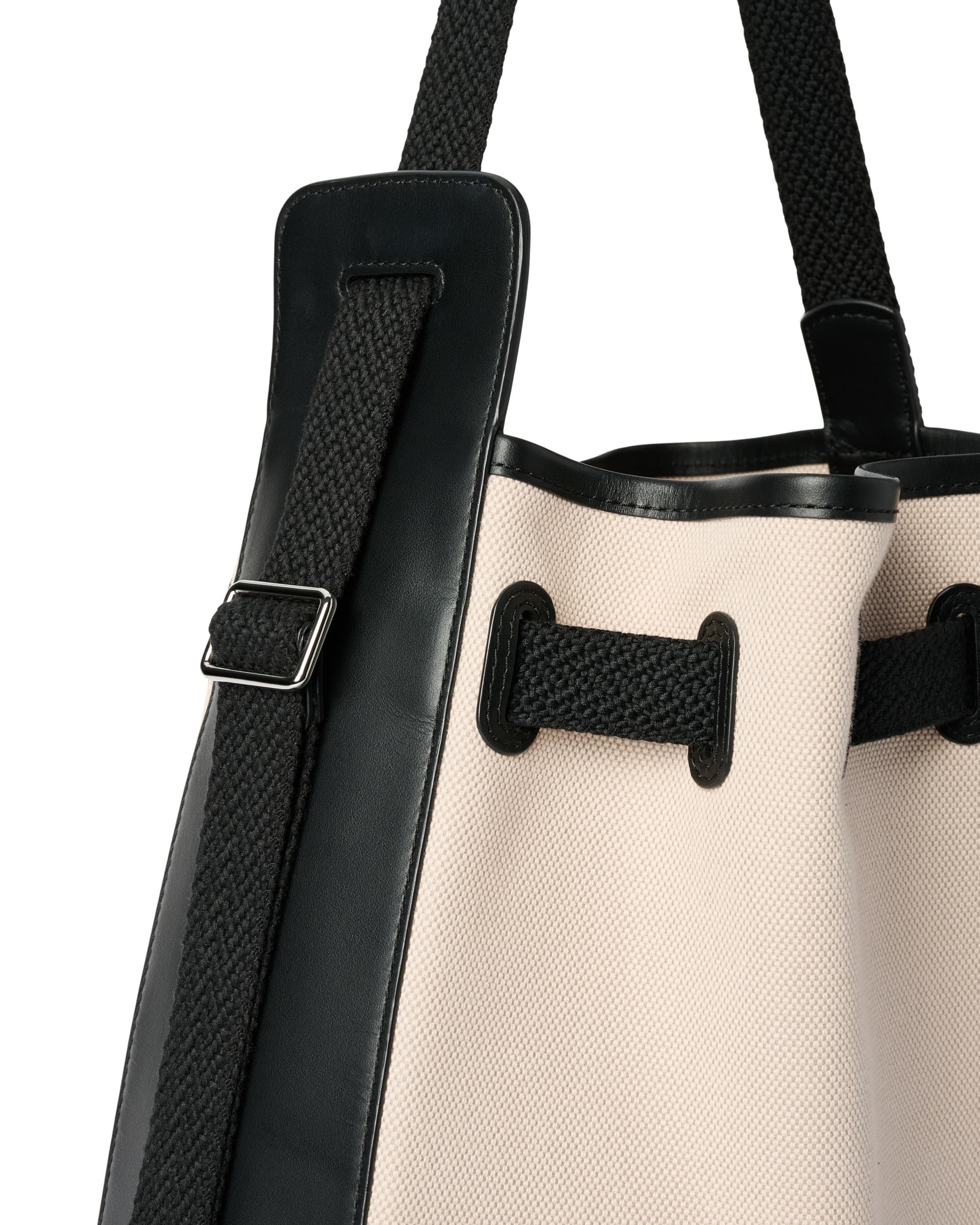 ECCO® Sail Medium Canvas Leather Hobo Bag - Beige - Detail-1