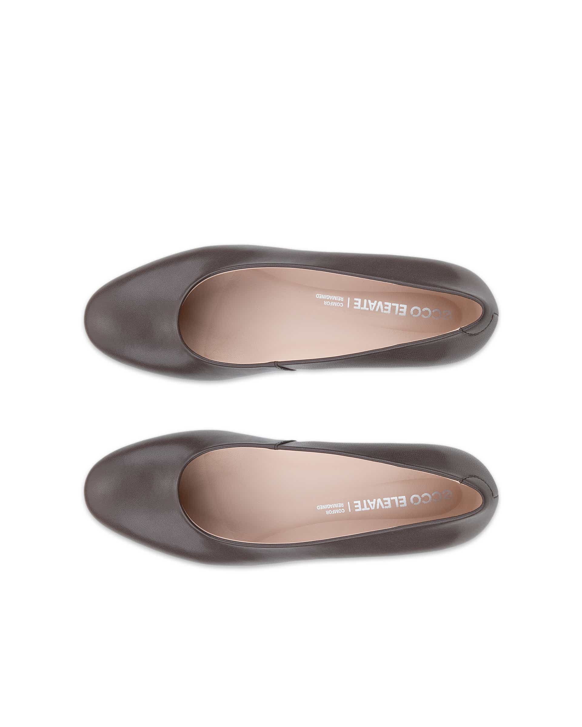 ECCO® ELEVATE WEDGE escarpins en cuir à talon carré pour femme - Brun - Top left pair
