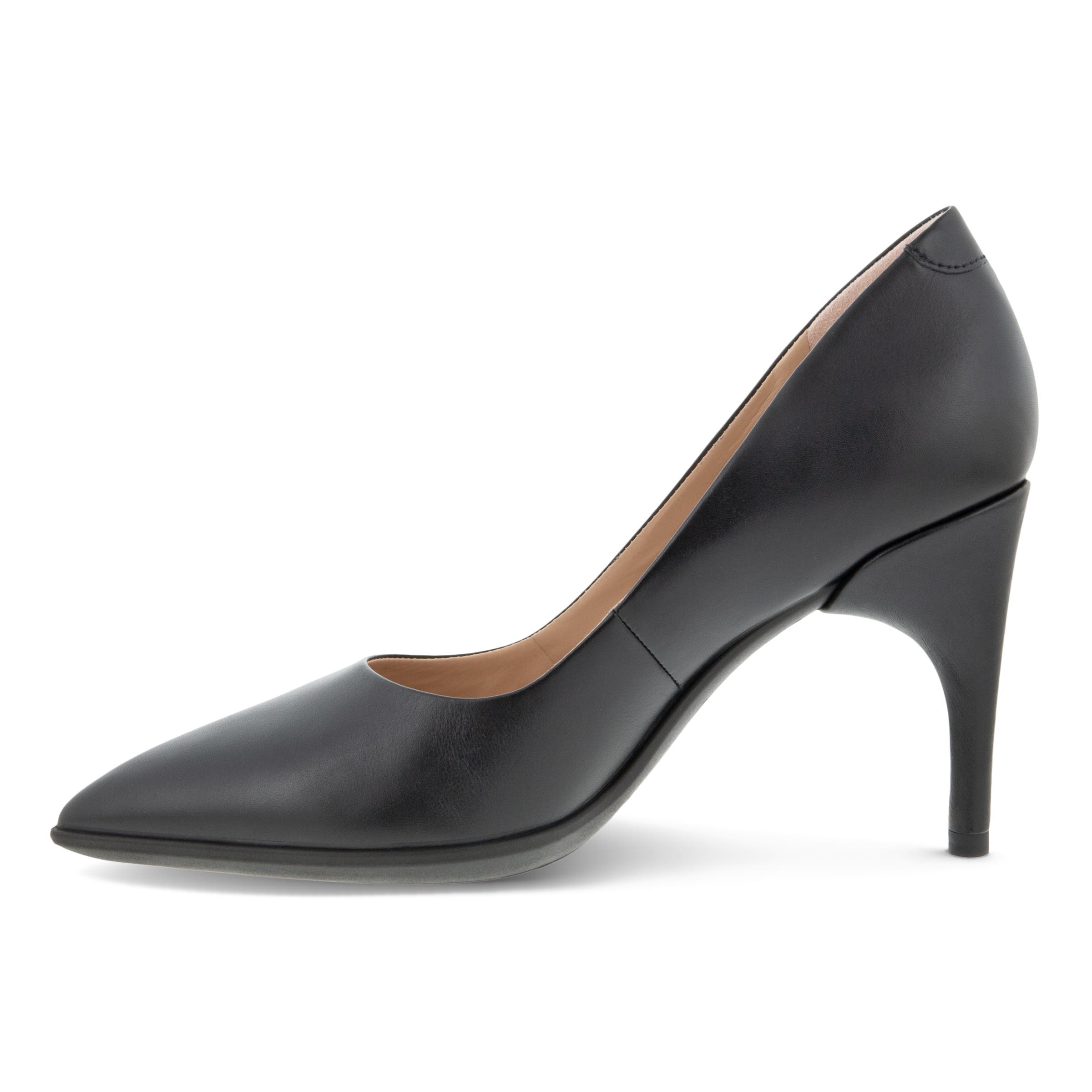 Women's ECCO® Shape Stiletto 75 Leather Stiletto Pump - Black - Inside