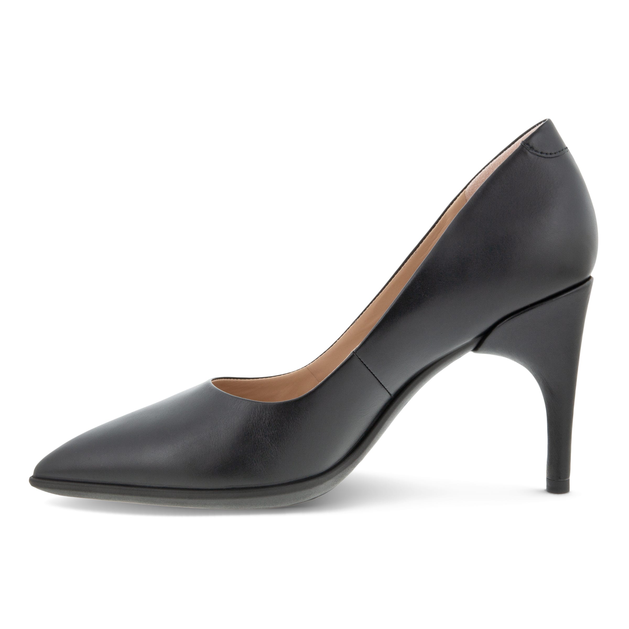 Women's ECCO® Shape Stiletto 75 Leather Stiletto Pump - Black - Inside