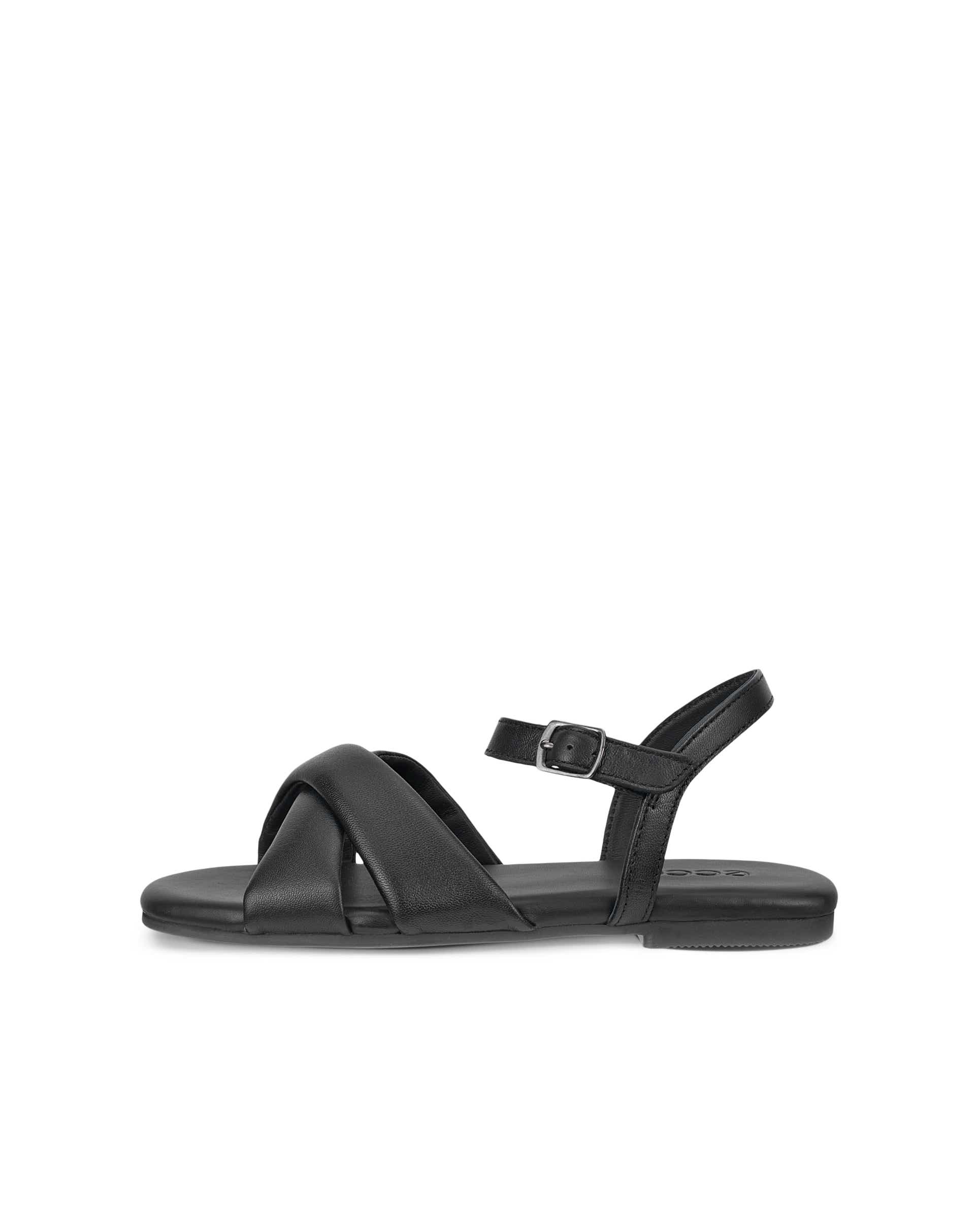 ECCO® MARYLOU női lapos talpú bőrszandál - Fekete - Outside