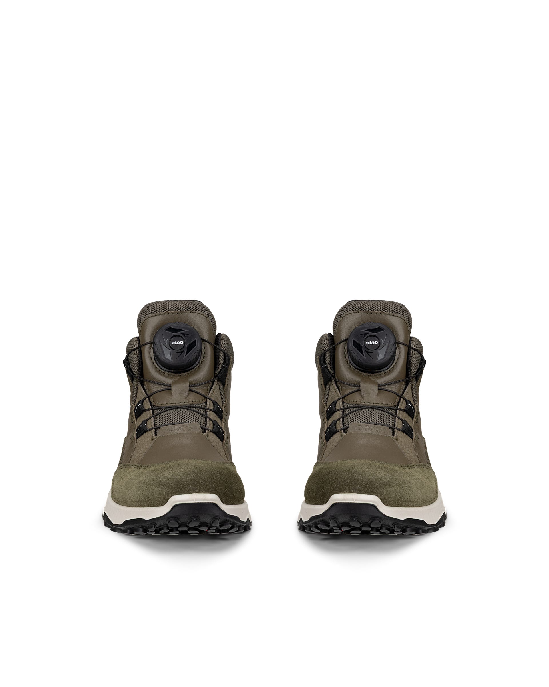 Botas impermeáveis caminhada meio cano couro criança ECCO® RECEPTOR XP K - Verde - Outside