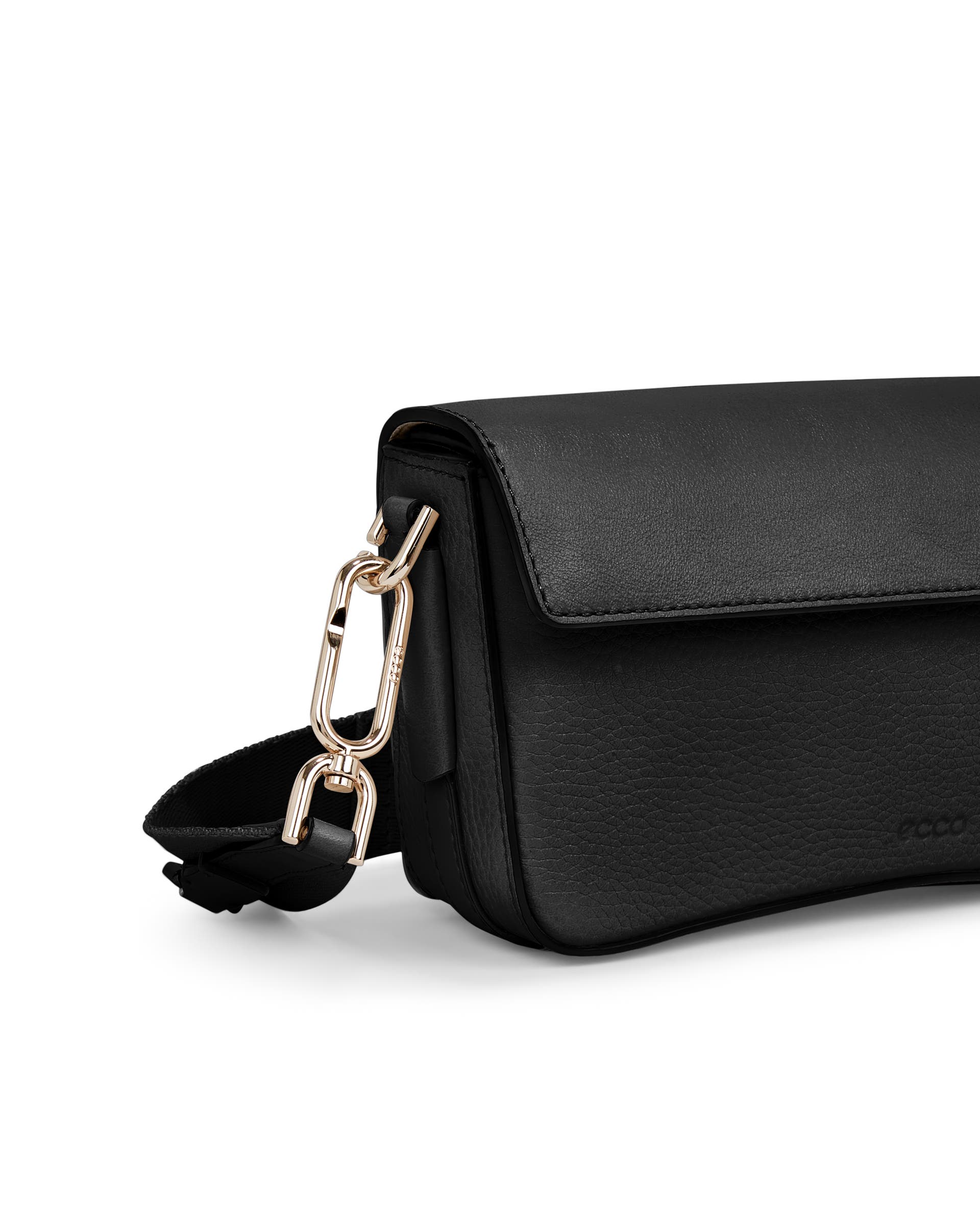 ECCO® Textureblock Leather Crossbody Bag - Black - Detail-2
