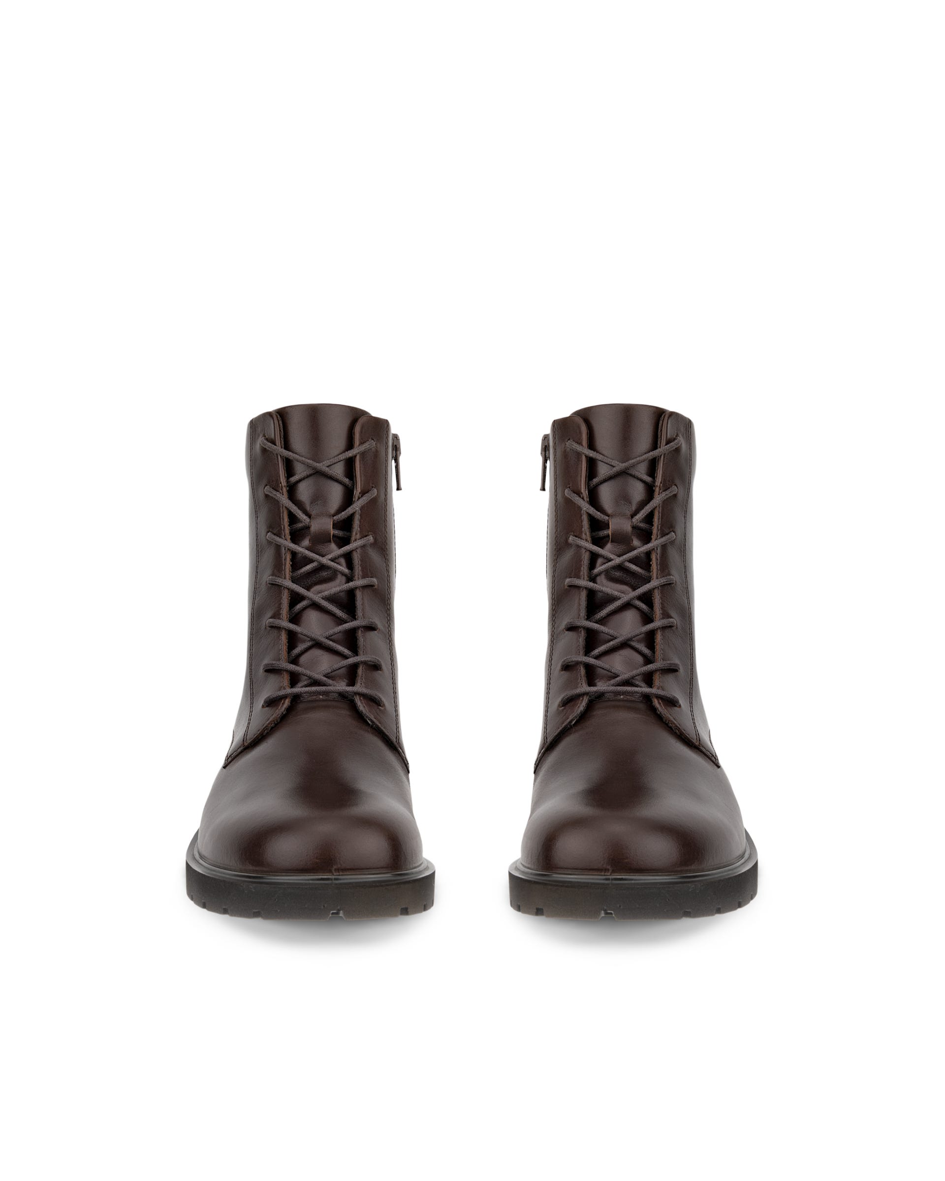 Damskie skórzane sznurowane buty ECCO® METROPOLE VIENNA - Brązowy - Front pair