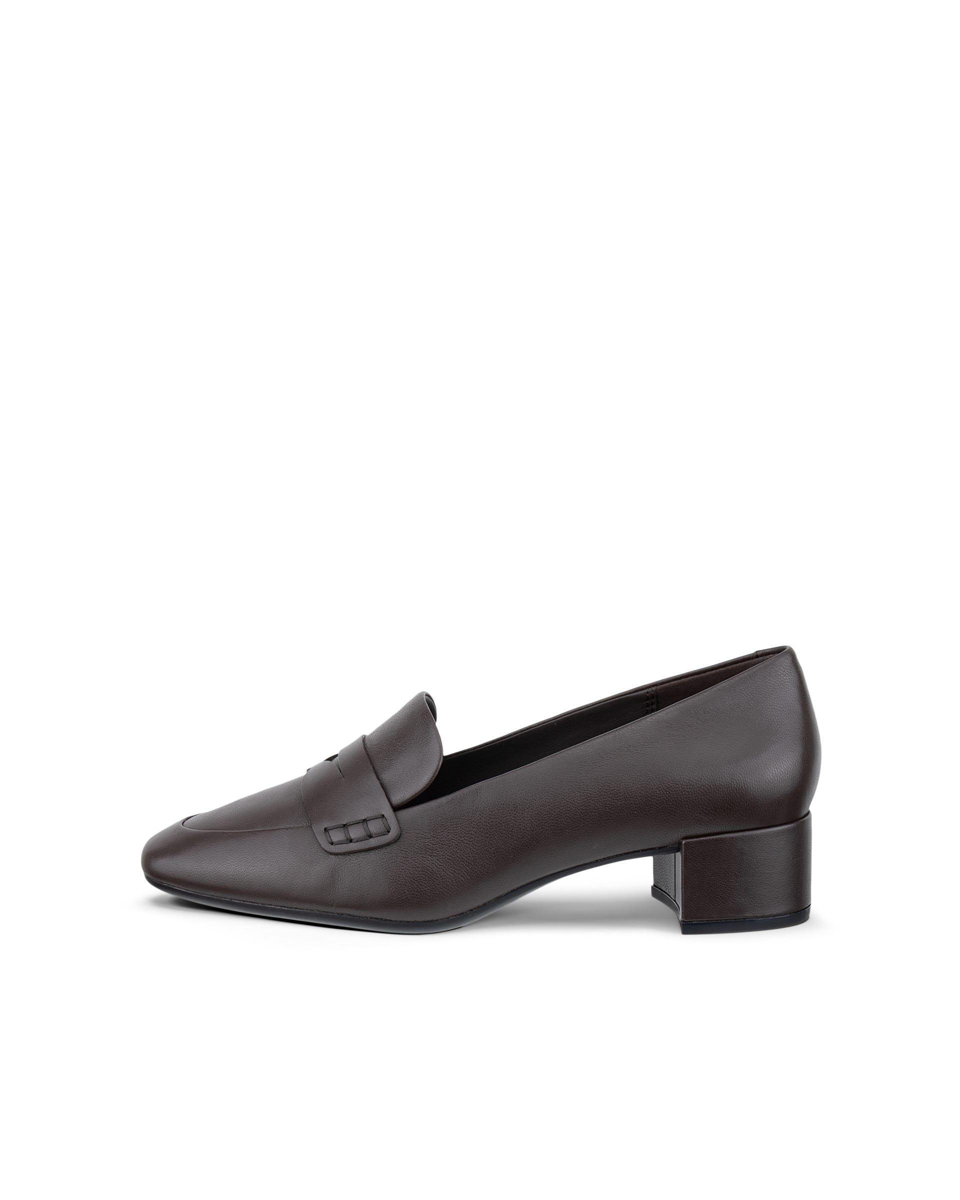 ECCO® LIVA 35 dames leren loafer met hak - Bruin - Outside