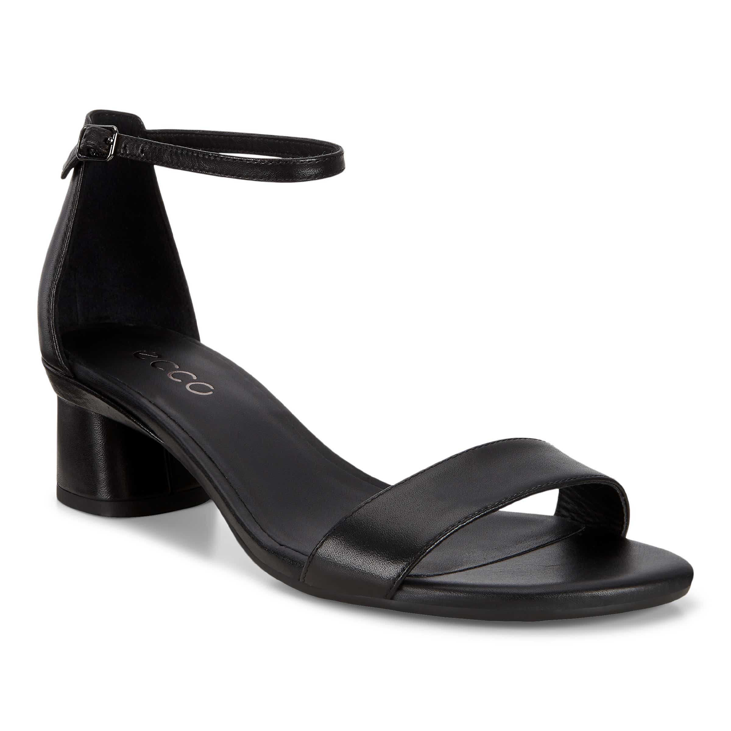 ECCO Elevate 45 Block Heel Strappy Sandals - Black - Main