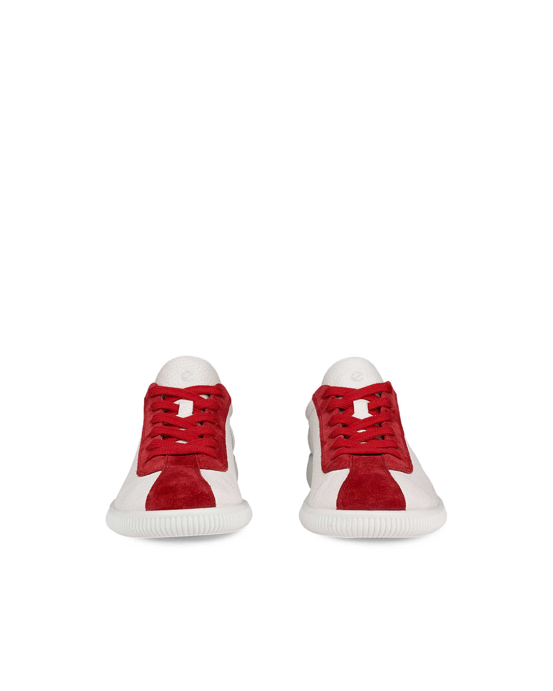 Women's ECCO® Soft Zero Leather Sneaker - Red - Front pair