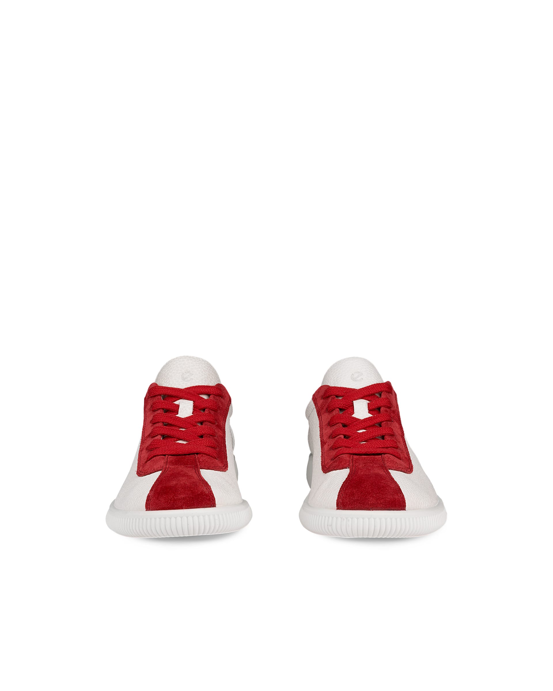 ECCO Soft Zero WOMEN ウィメンズ レザースニーカー - レッド - Front pair