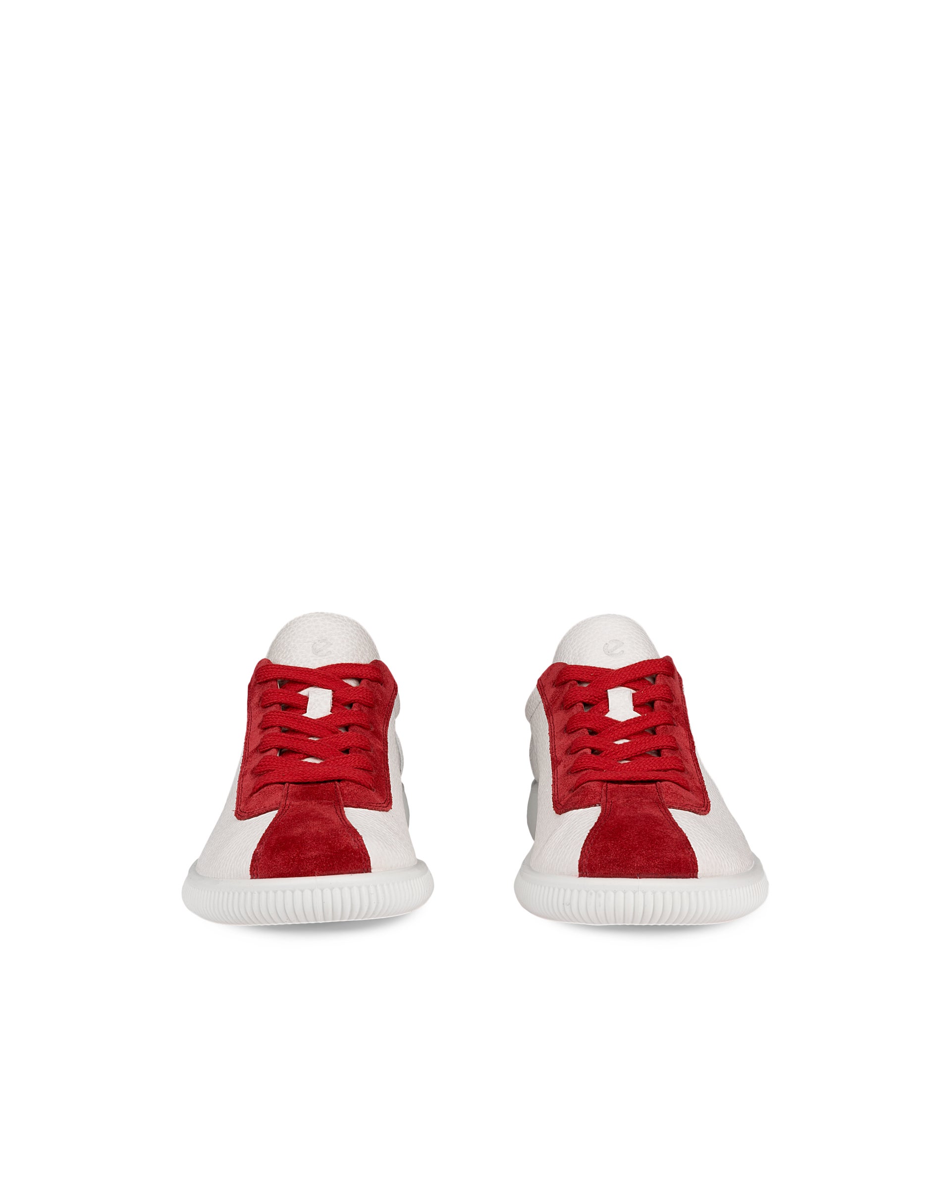ECCO Soft Zero WOMEN ウィメンズ レザースニーカー - レッド - Front pair