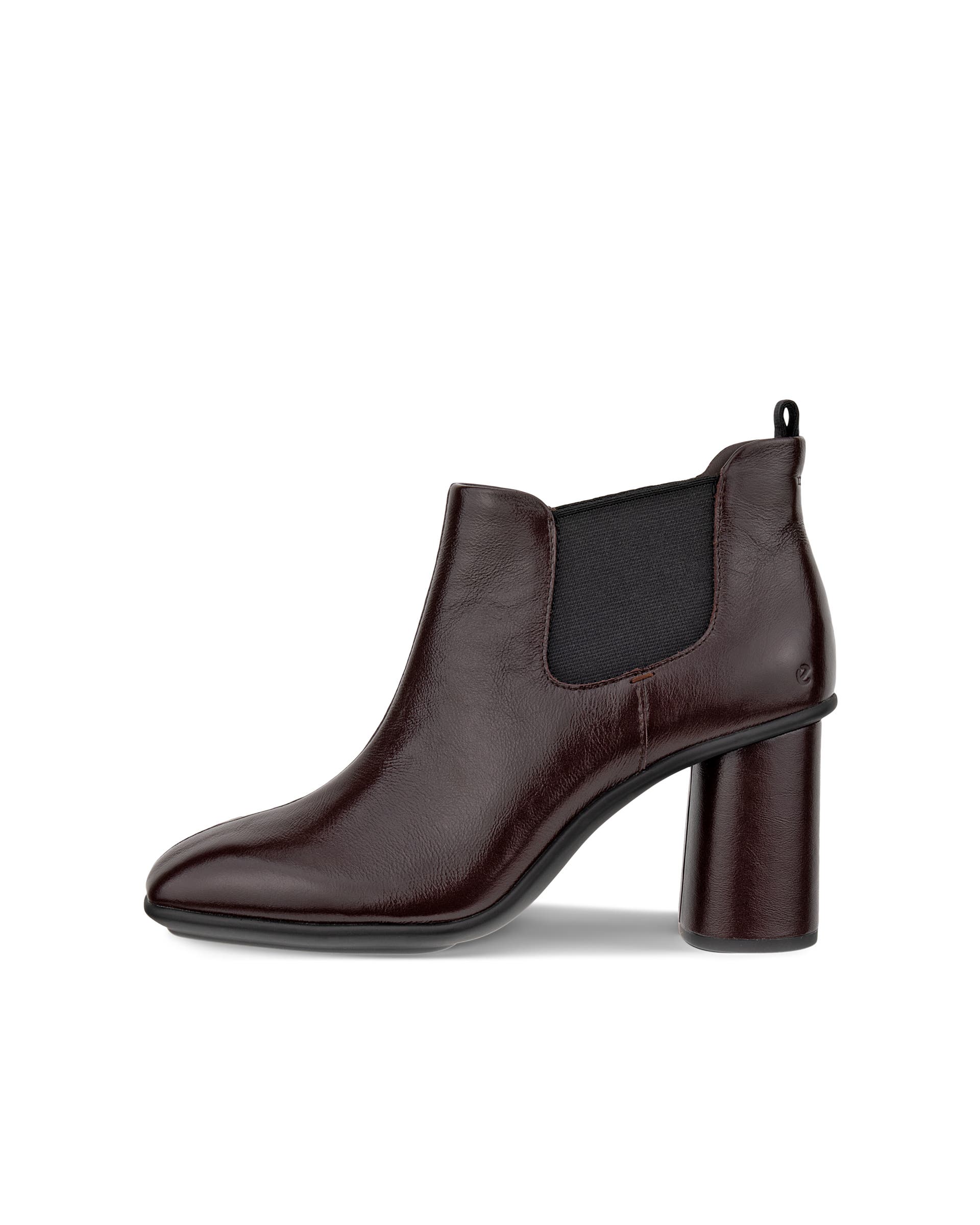 Women's ECCO® Sculpted Alba 65 Leather Chelsea Heel Boot - Brown - Outside