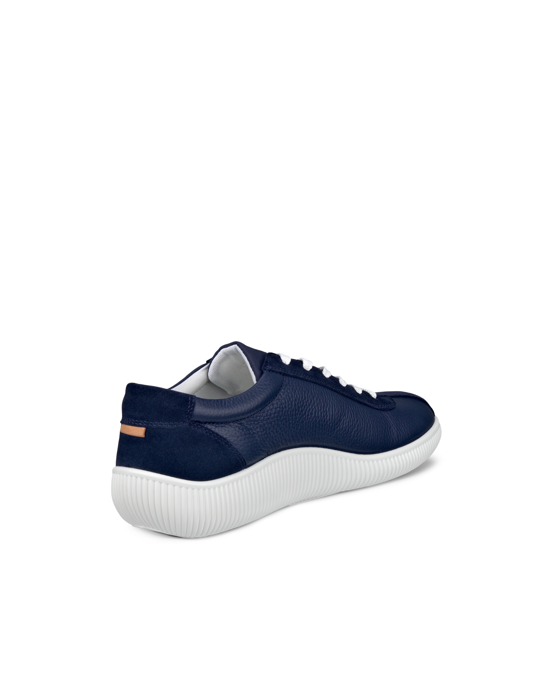 ECCO® Soft Zero Heren leren sneaker - Blauw - Back