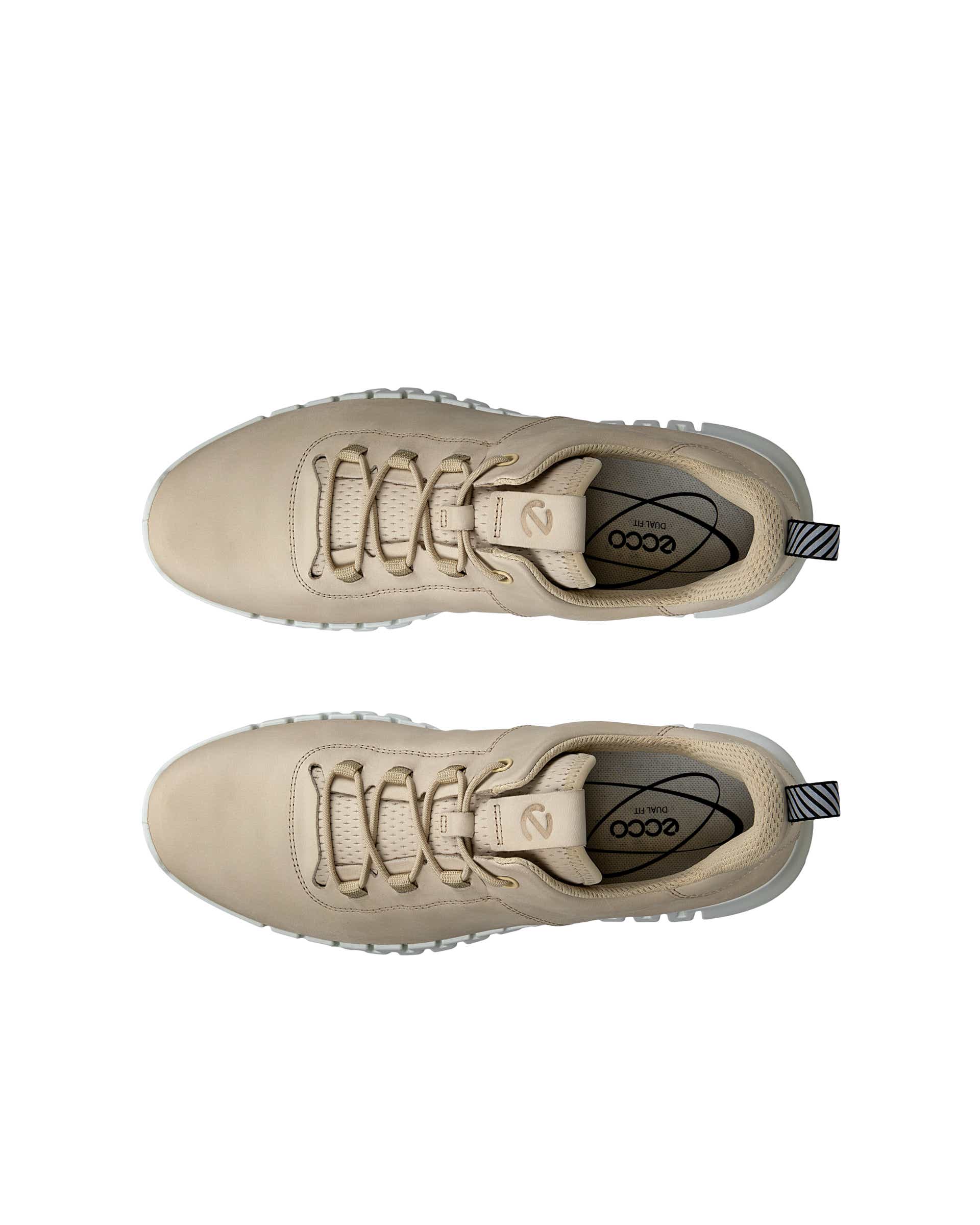 Men's ECCO® Gruuv Nubuck Trainer - Beige - Top left pair