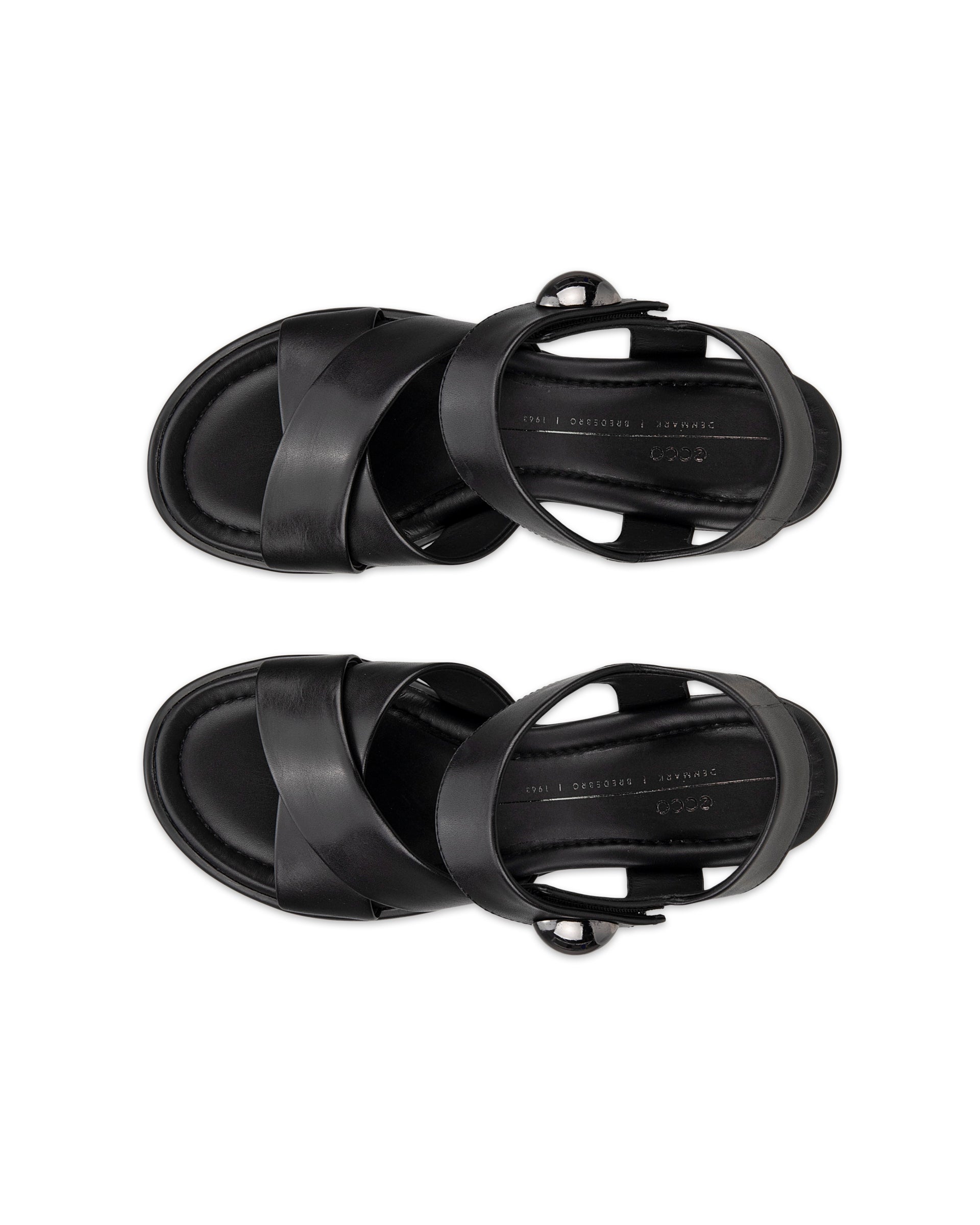Dámske kožené sandále na podpätku  ECCO® Sculpted Sandal LX 55 - Čierna - Top left pair