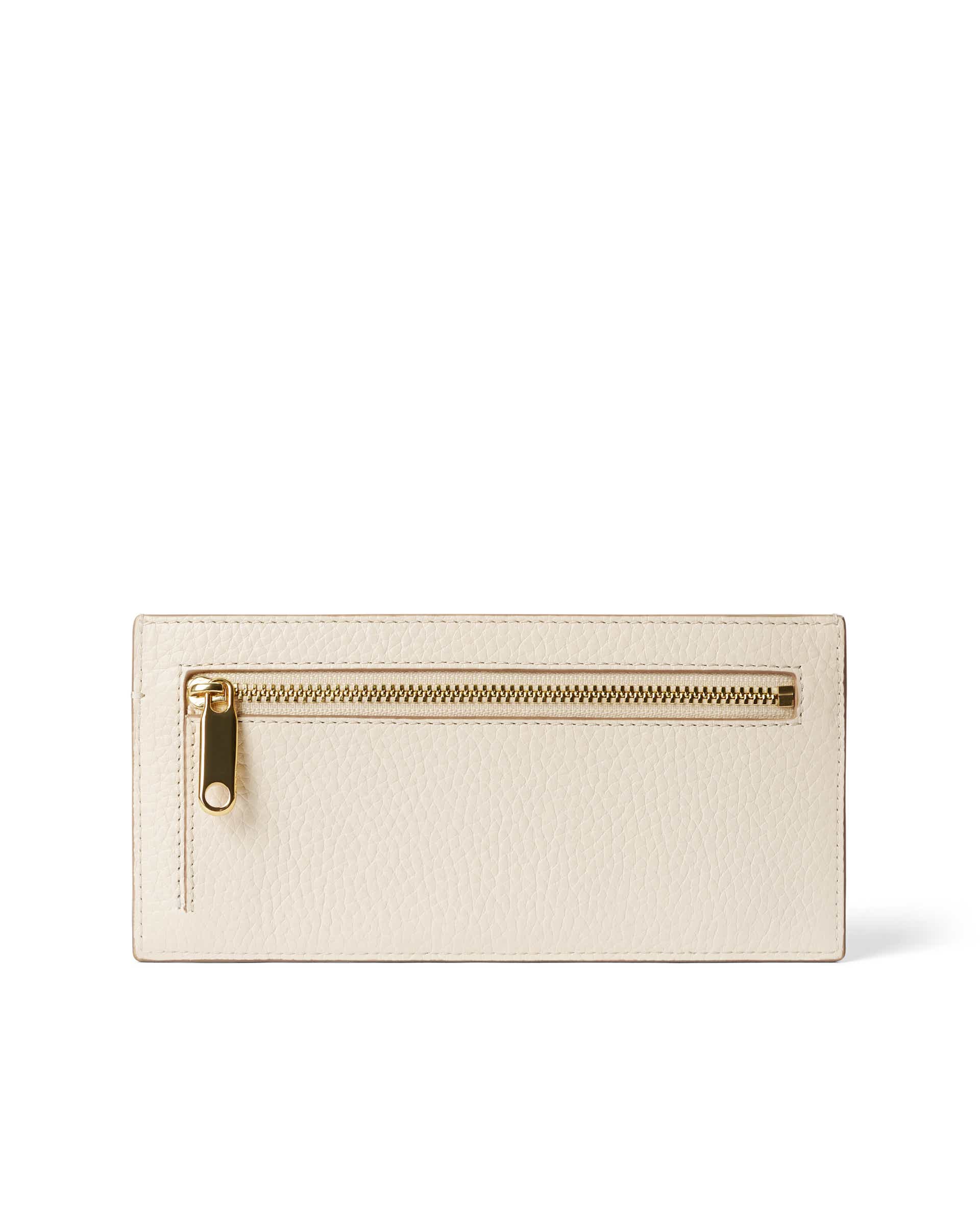 ECCO® Wallet Pebbled Small Leather Wallet - Beige - Back