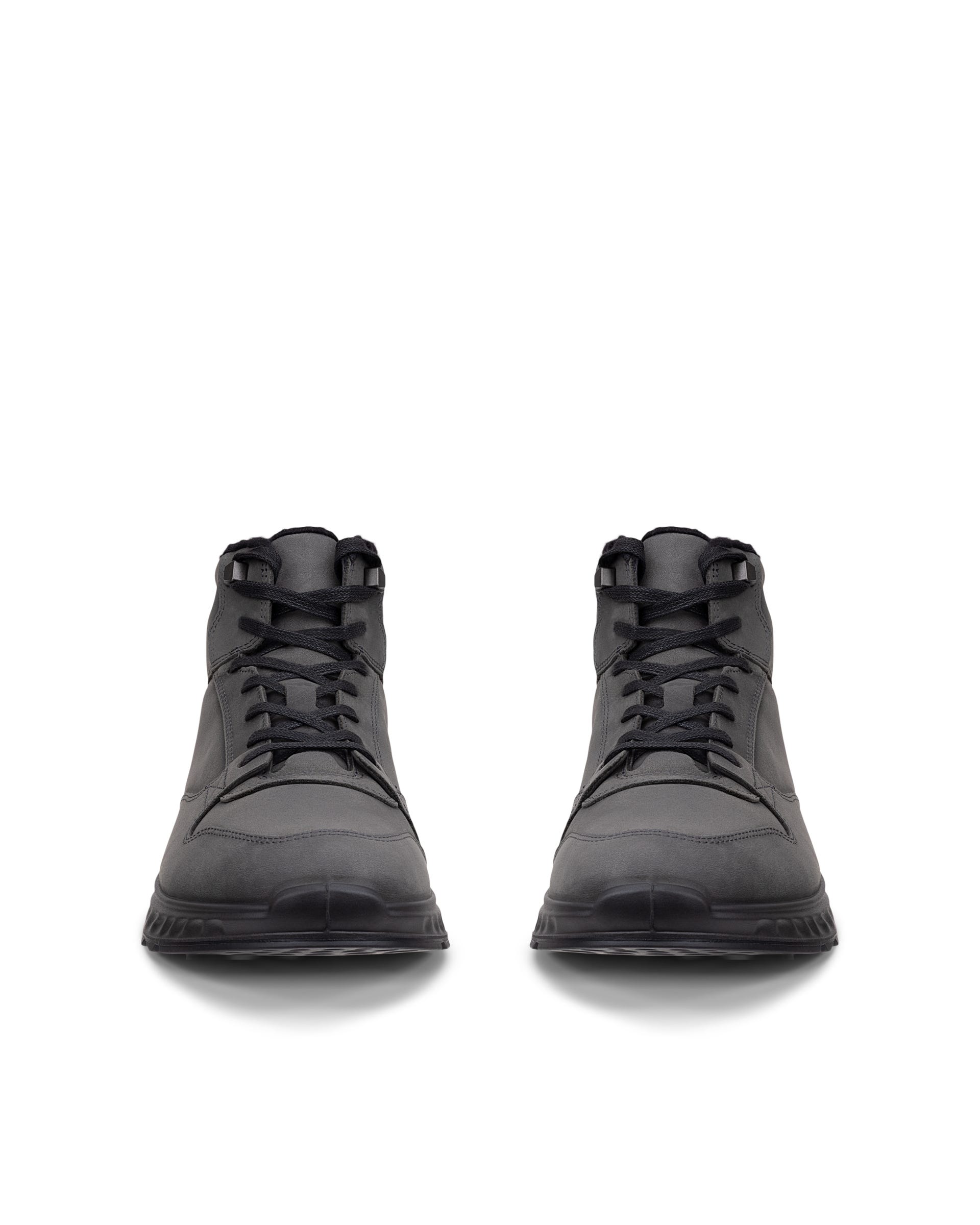 Men's ECCO® EXOSTRIDE Nubuck Boot - Grey - Front pair