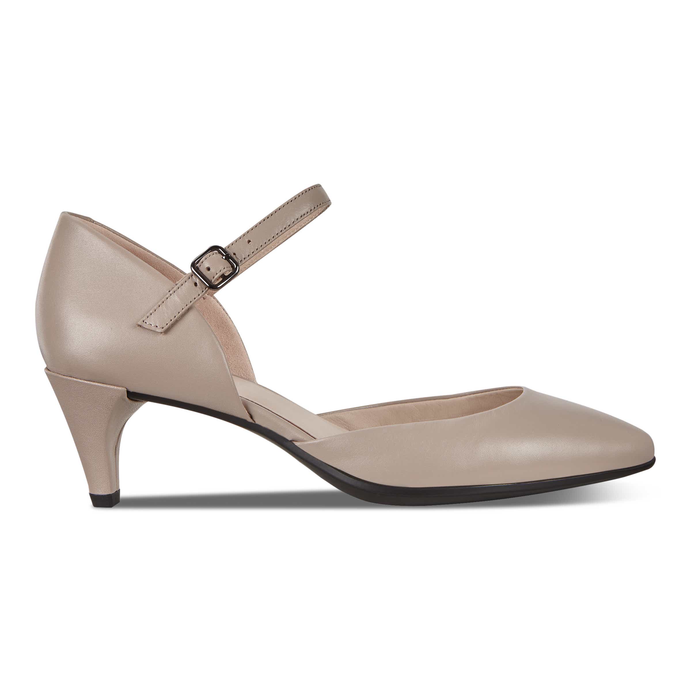 ECCO Women Shape 45 Pointy Sleek Ankle Strap Pump - Grey - Outside