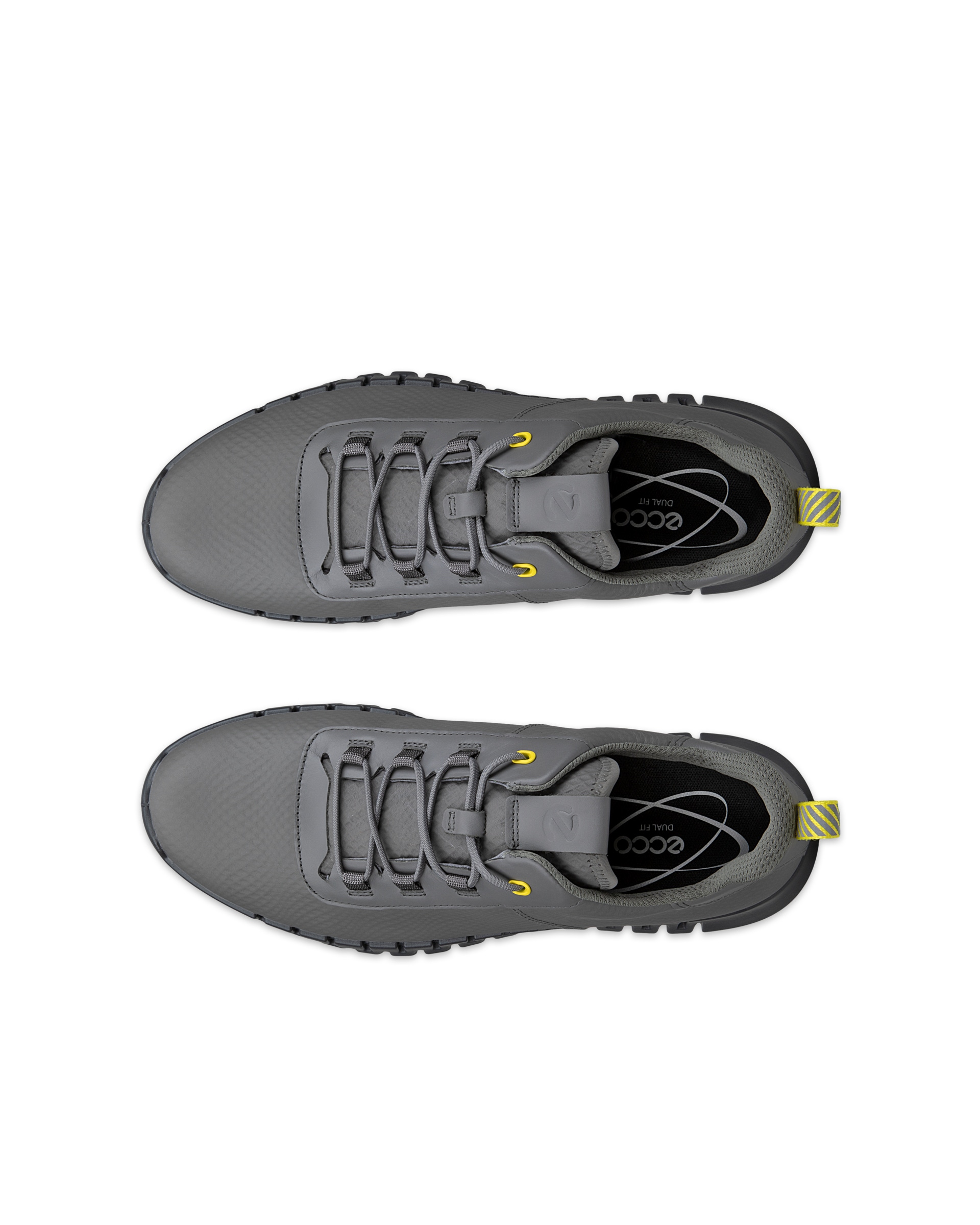 ECCO® Gruuv baskets en cuir pour homme - Gris - Top left pair