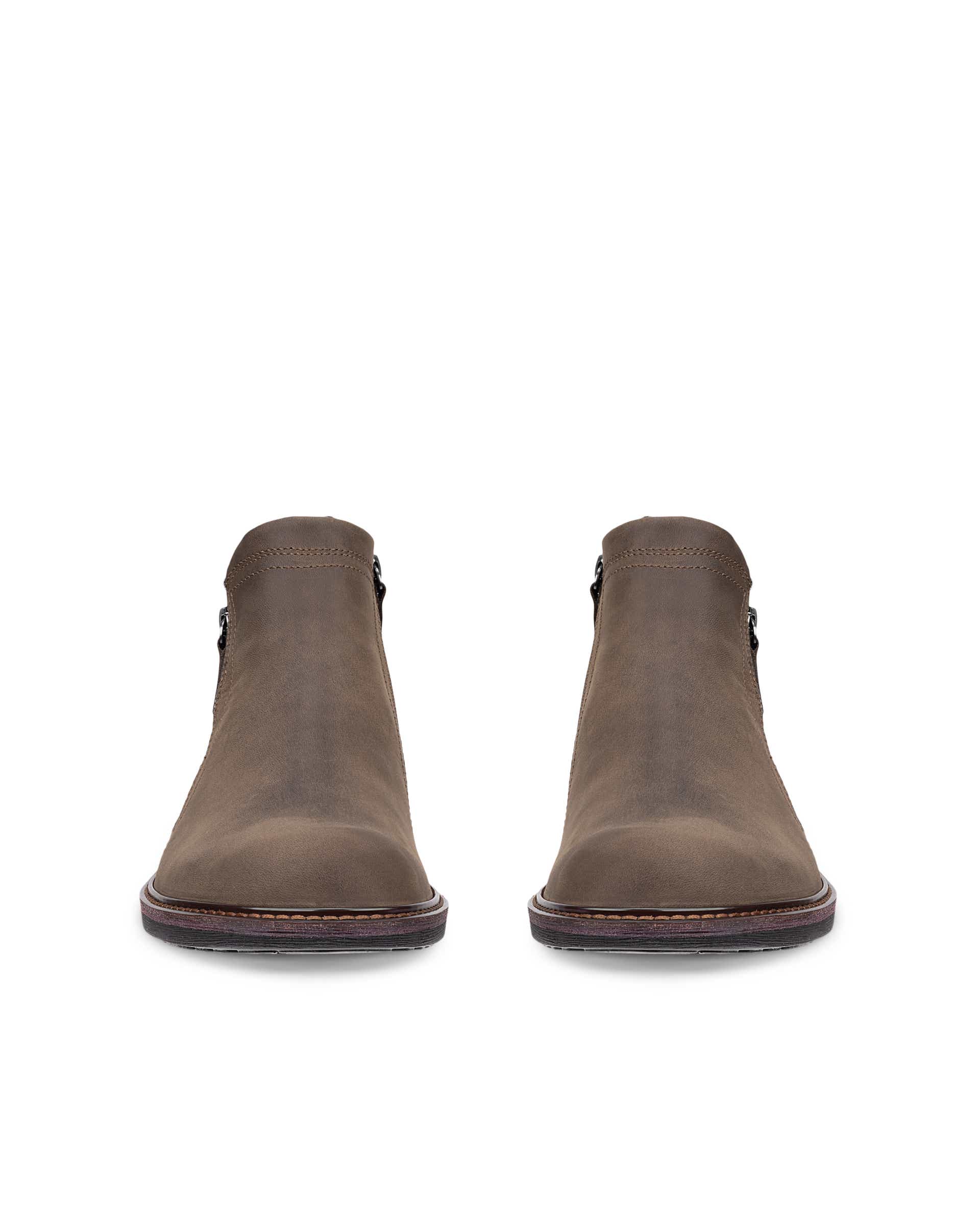 Pánská nubuková kotníčková obuv na zip s Gore Texem ECCO® TURN - Hnědá - Front pair