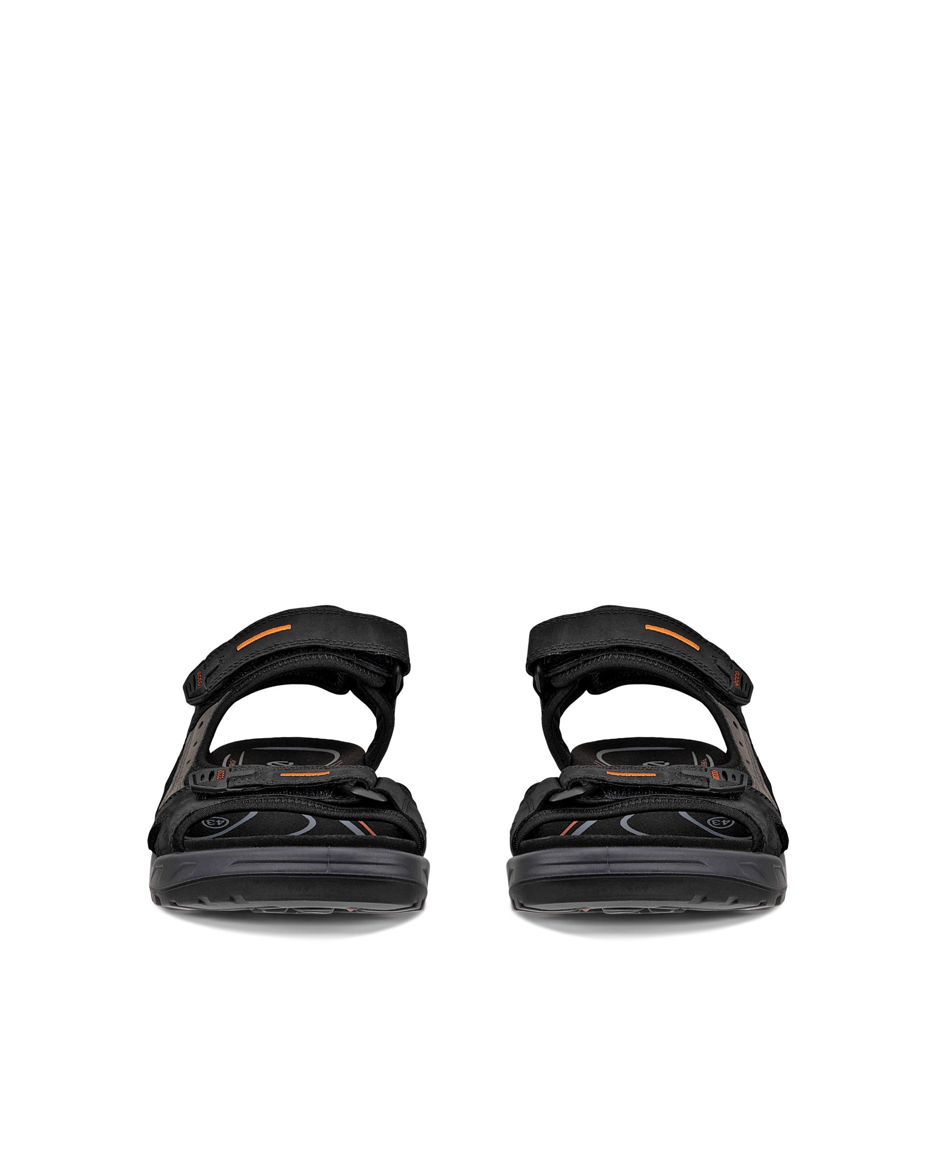Men's ECCO® Offroad Nubuck Outdoor Sandal - Black - Front pair