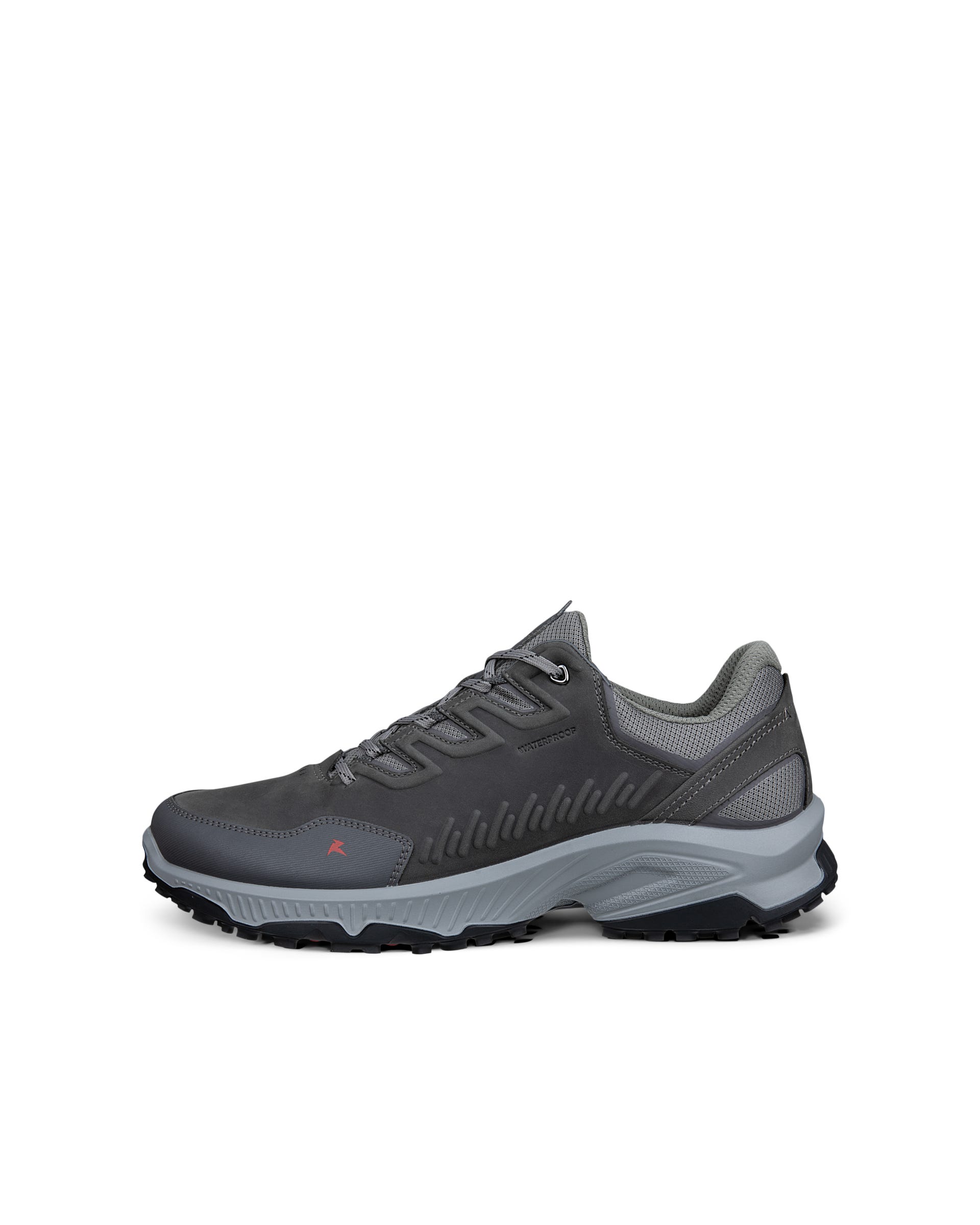 Men's ECCO® RECEPTOR XP Nubuck Outdoor Waterproof Shoe - Gray - Outside