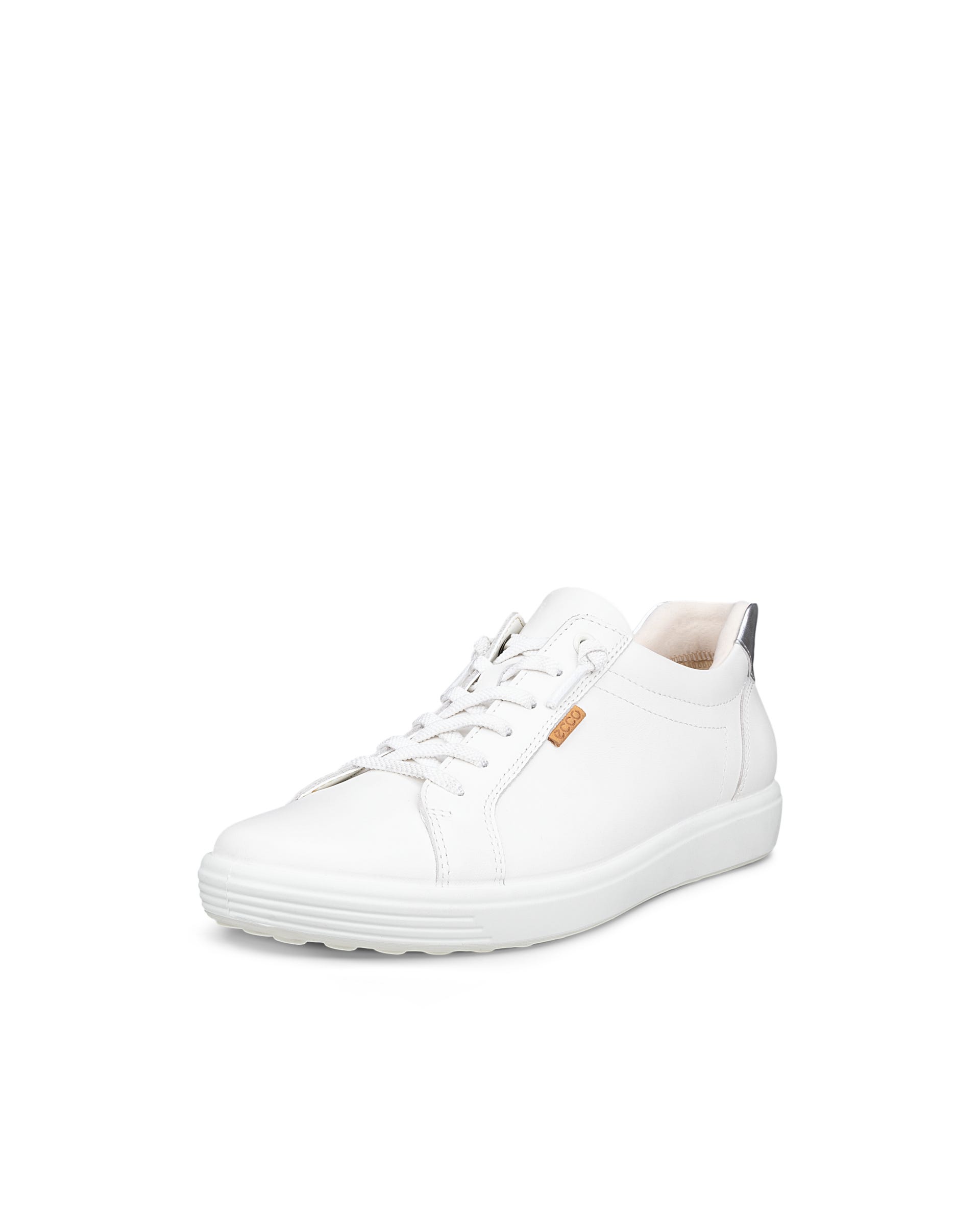 ECCO® SOFT 7 dames leren sneaker - Wit - Outside