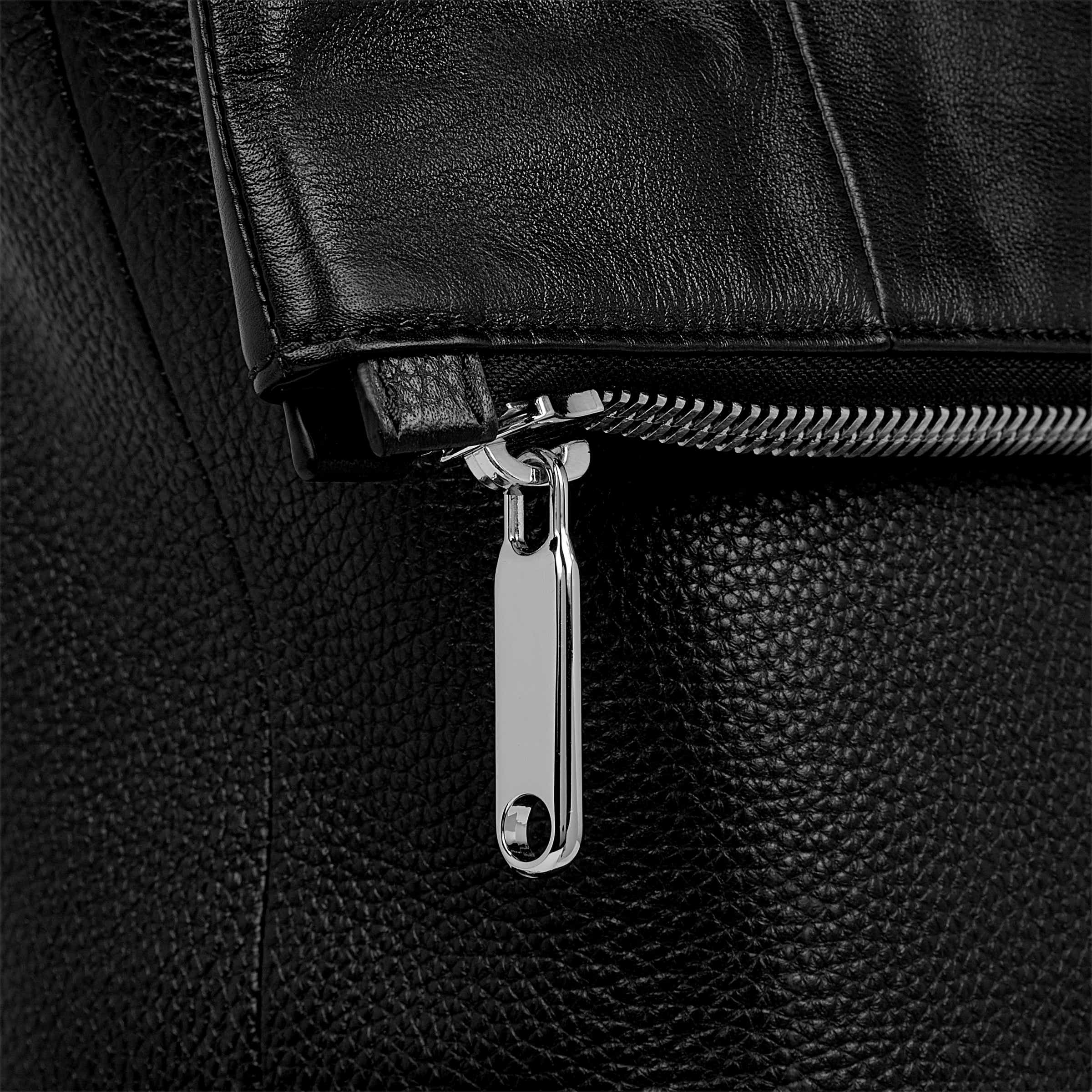 ECCO Textureblock Trapeze Pack レザーバックパック - ブラック - Detail-1