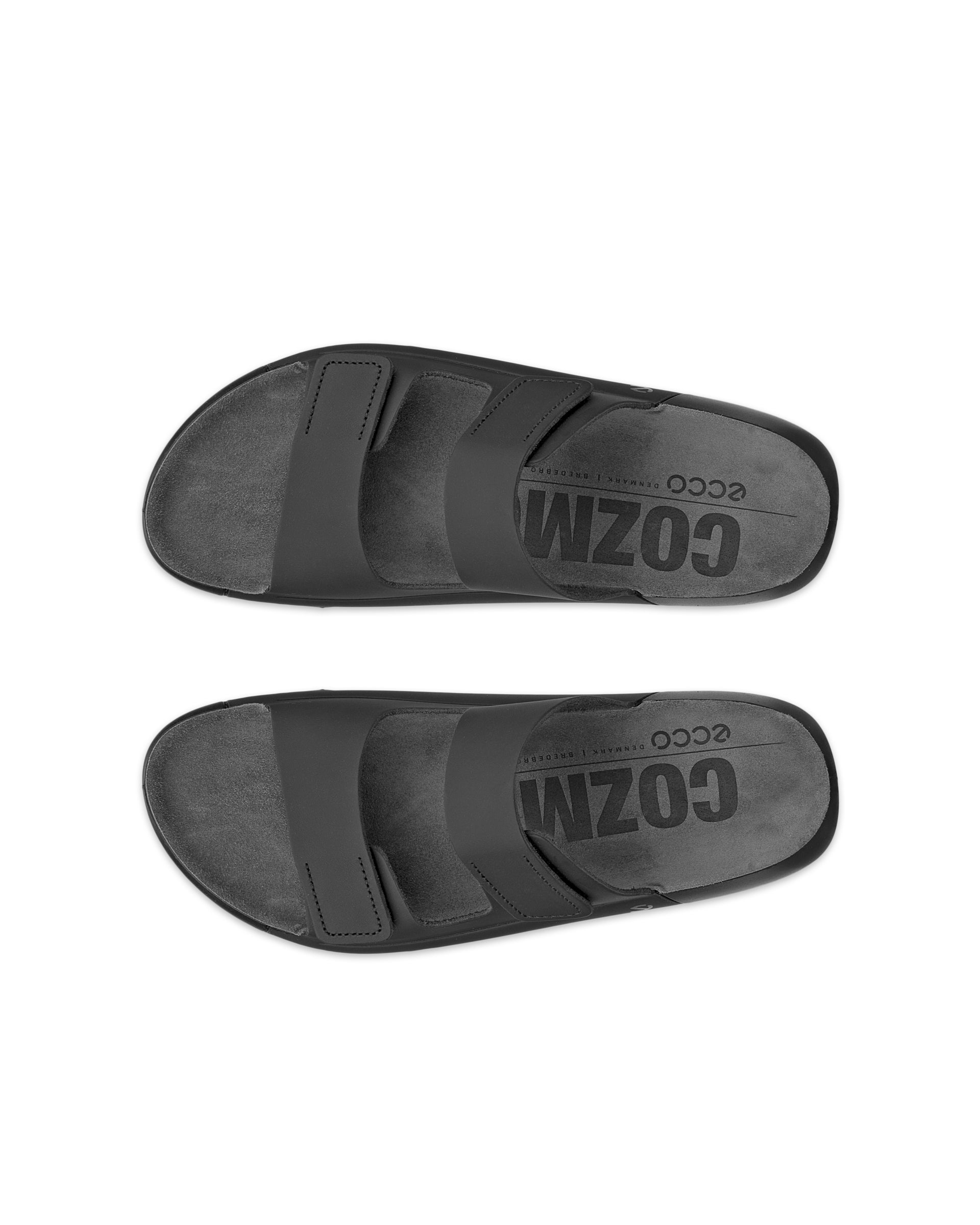 Dámske kožené sandále 2 remienky ECCO® Cozmo - Čierna - Top left pair