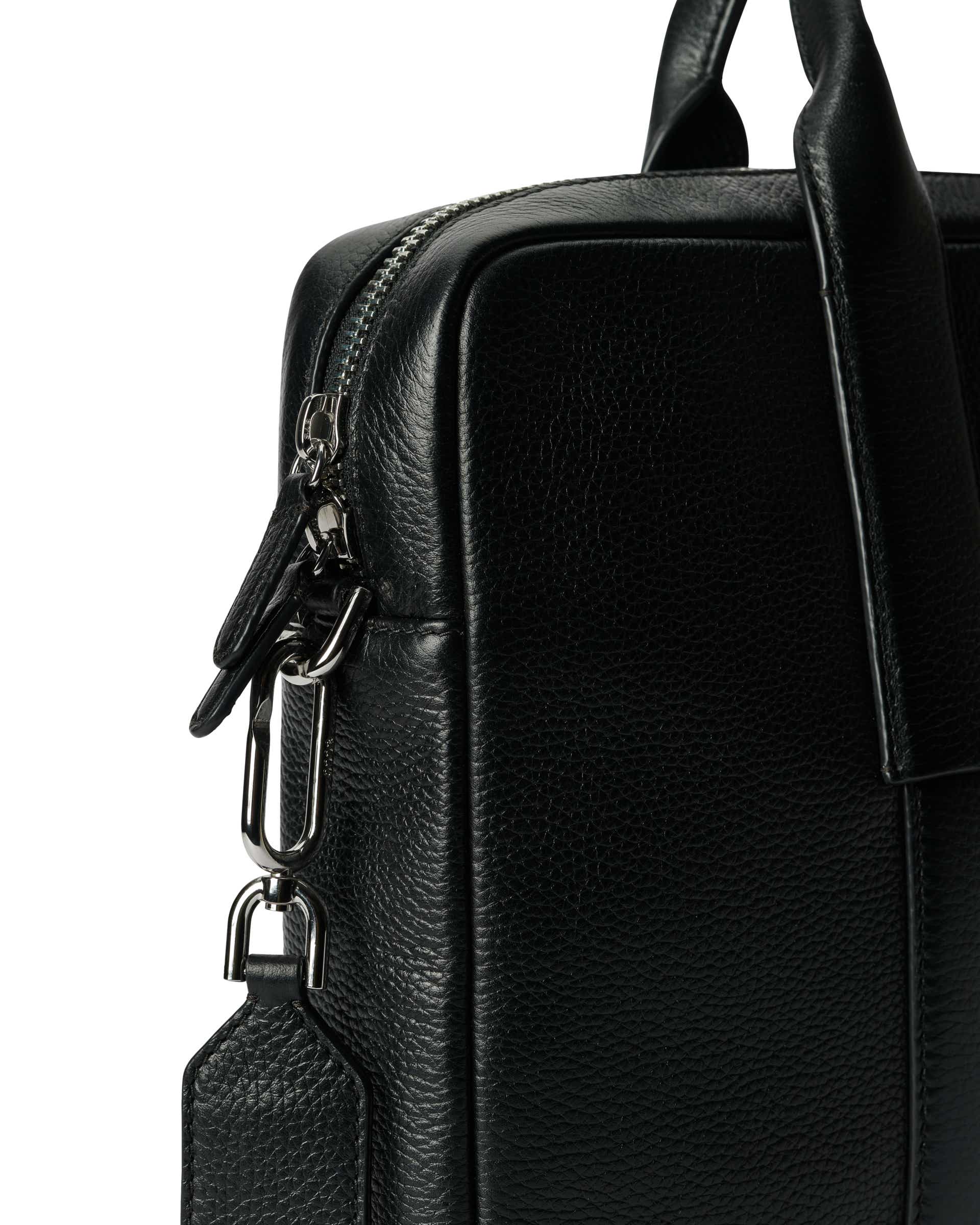 ECCO® City Leather Laptop Bag - Black - Detail-1