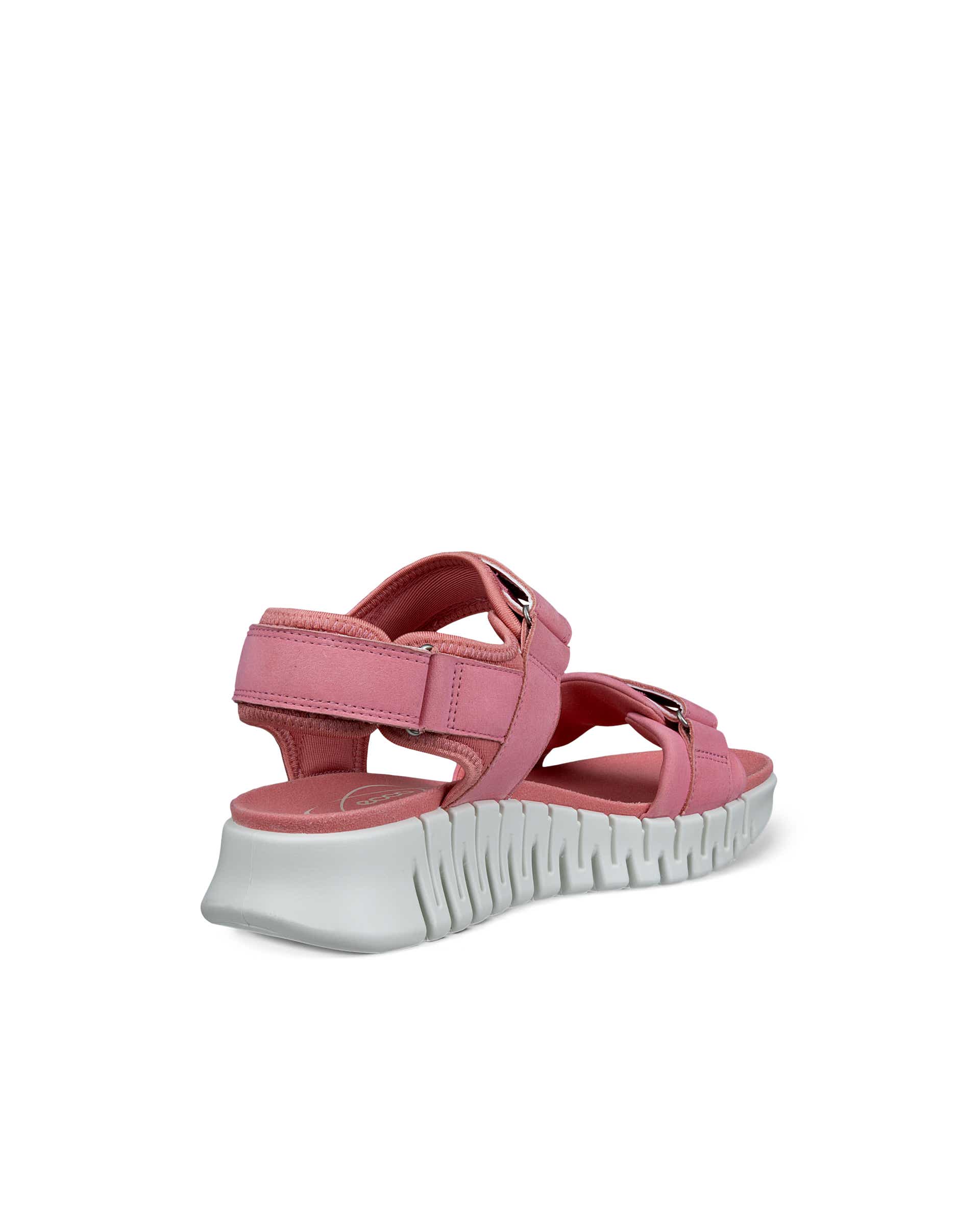ECCO Gruuv ウィメンズ ヌバックヒールサンダル - ピンク - Back