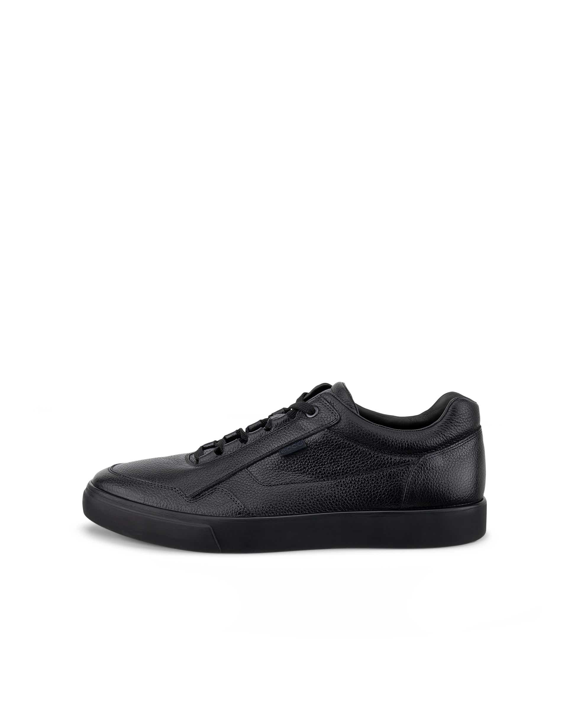 Men's ECCO® SOFT 10 Nubuck Sneaker - Black - Outside