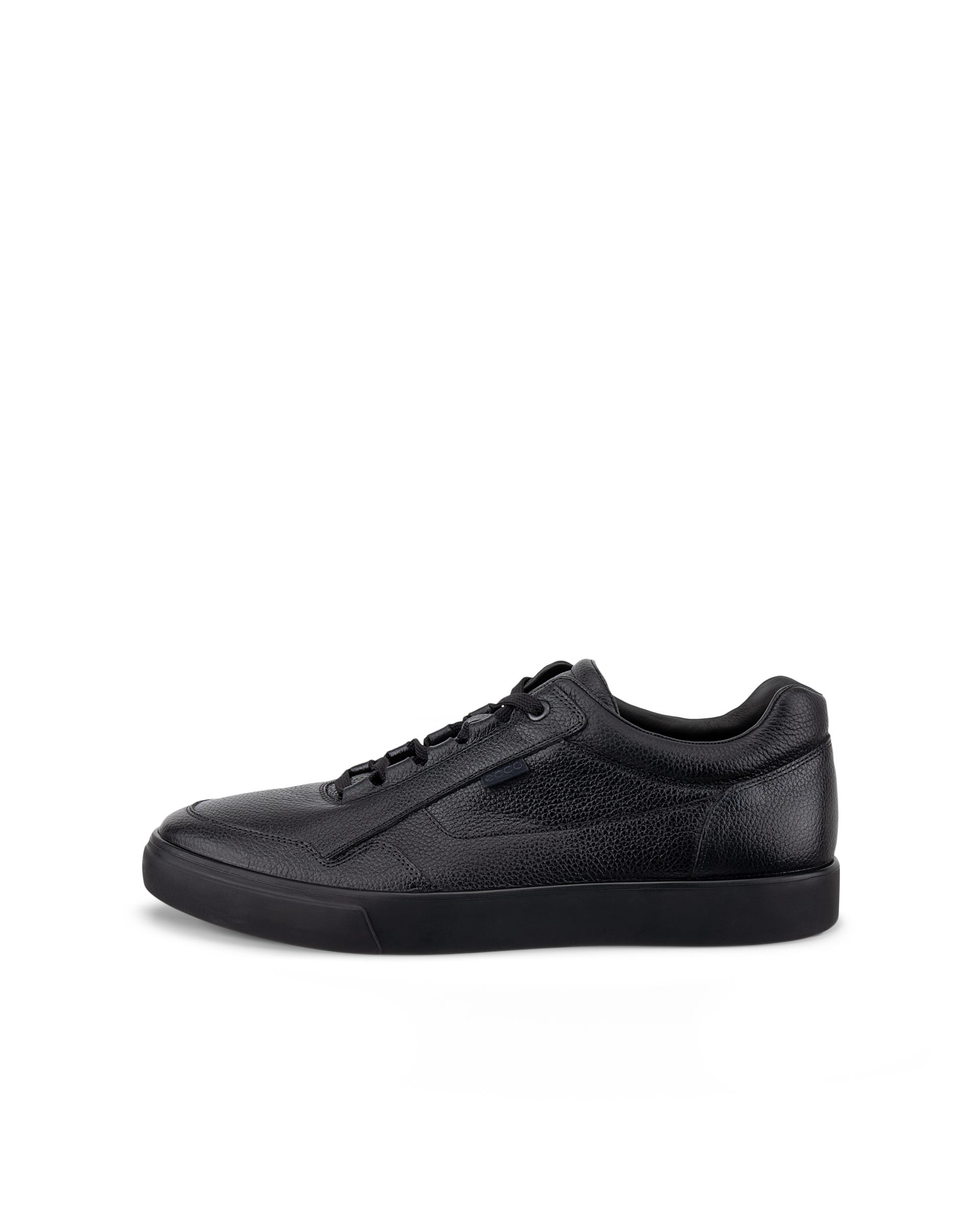 Men's ECCO® SOFT 10 Nubuck Sneaker - Black - Outside