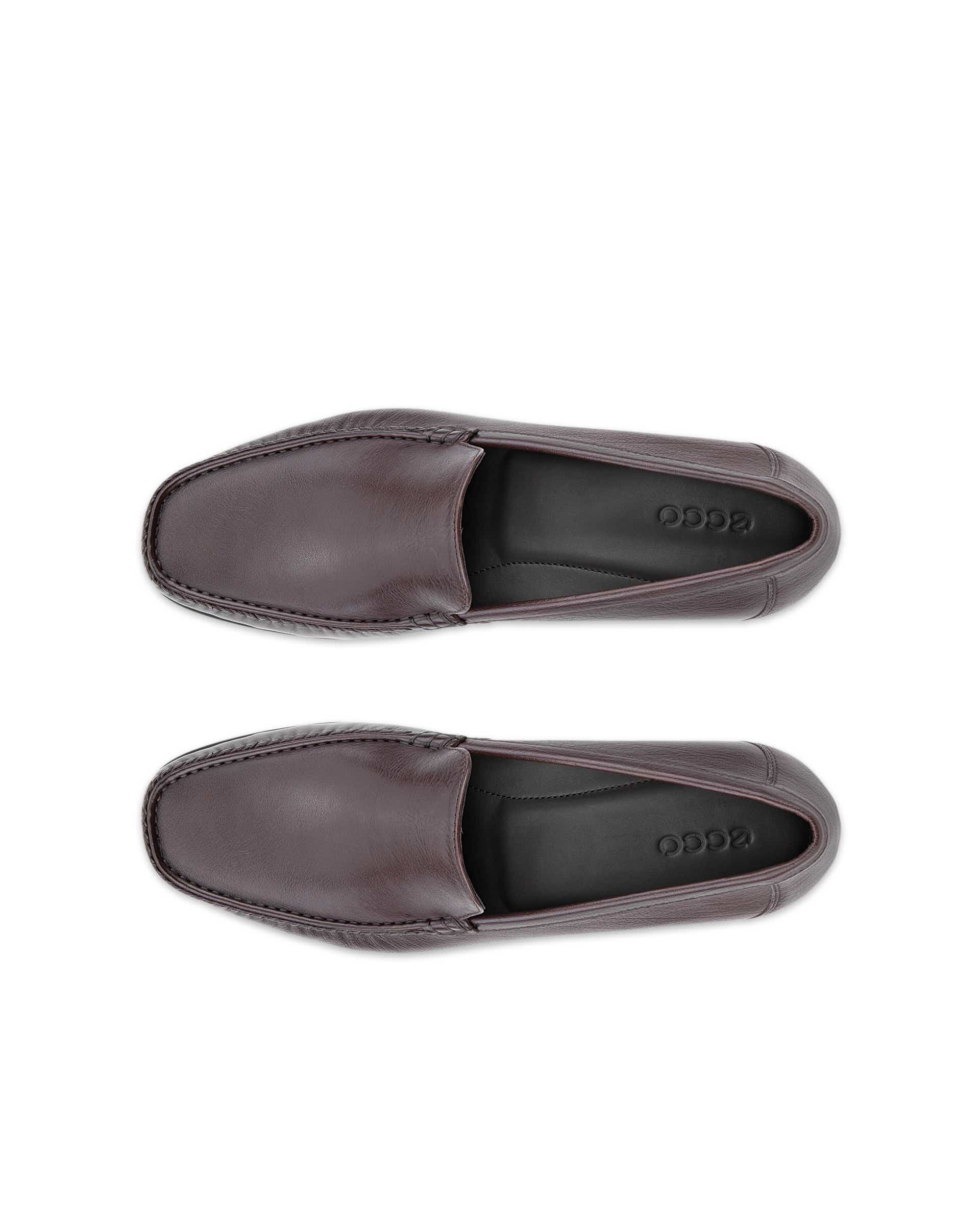 Men's ECCO® DRESS MOC Leather Loafer - Brown - Top left pair