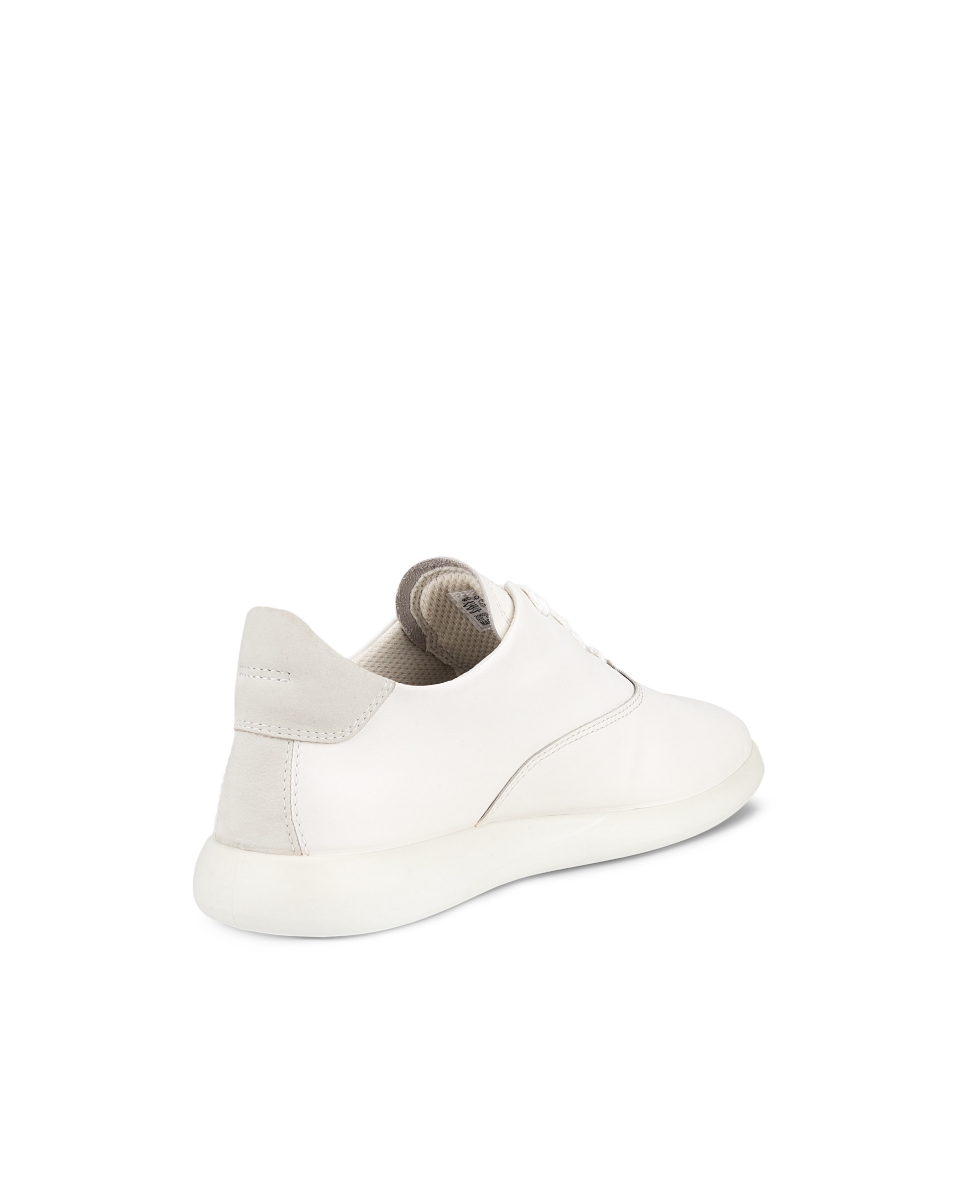Women's ECCO® Minimalist Leather Lace-Up Shoe - White - Back