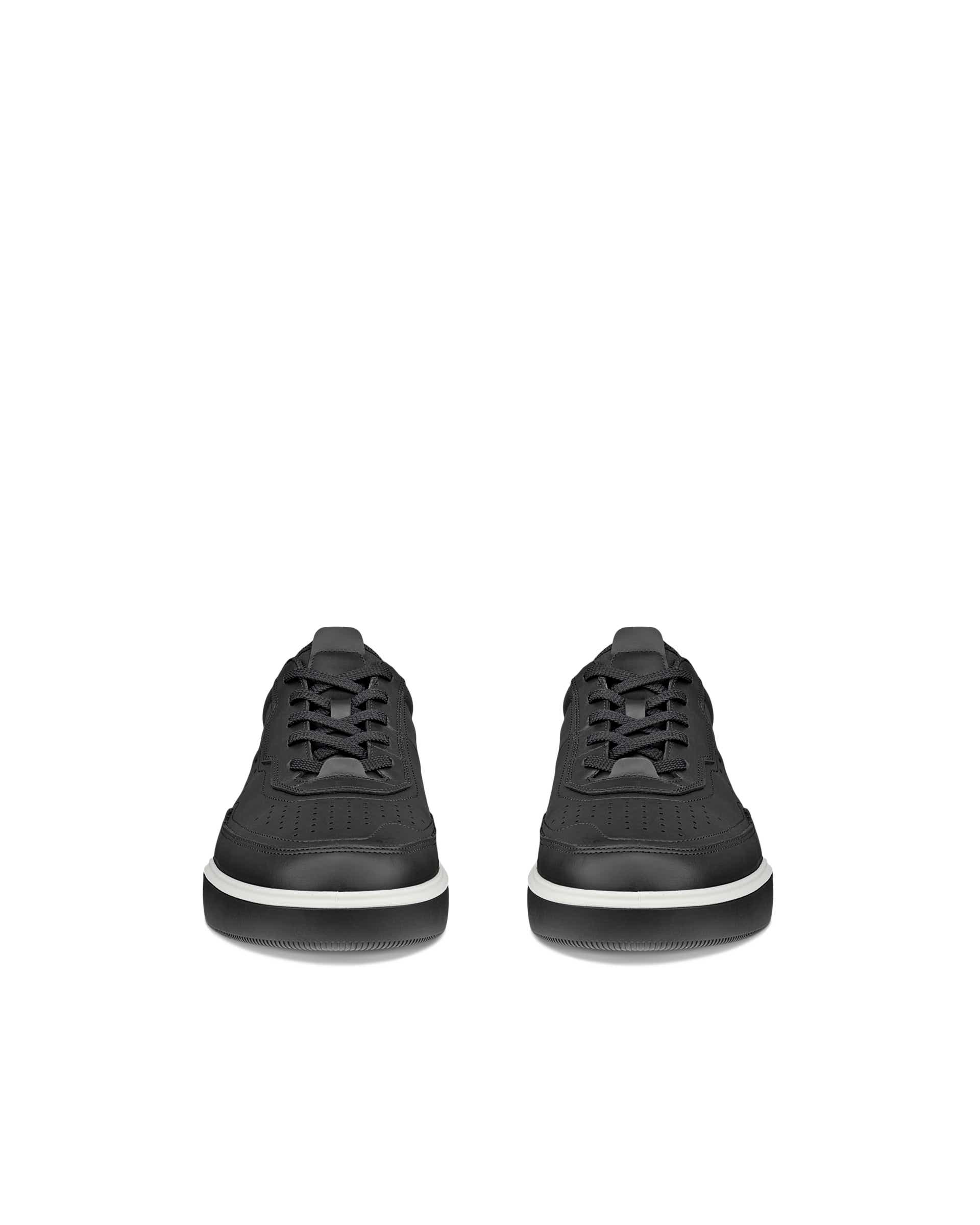 ECCO® STREET COURT baskets en cuir pour homme - Noir - Front pair