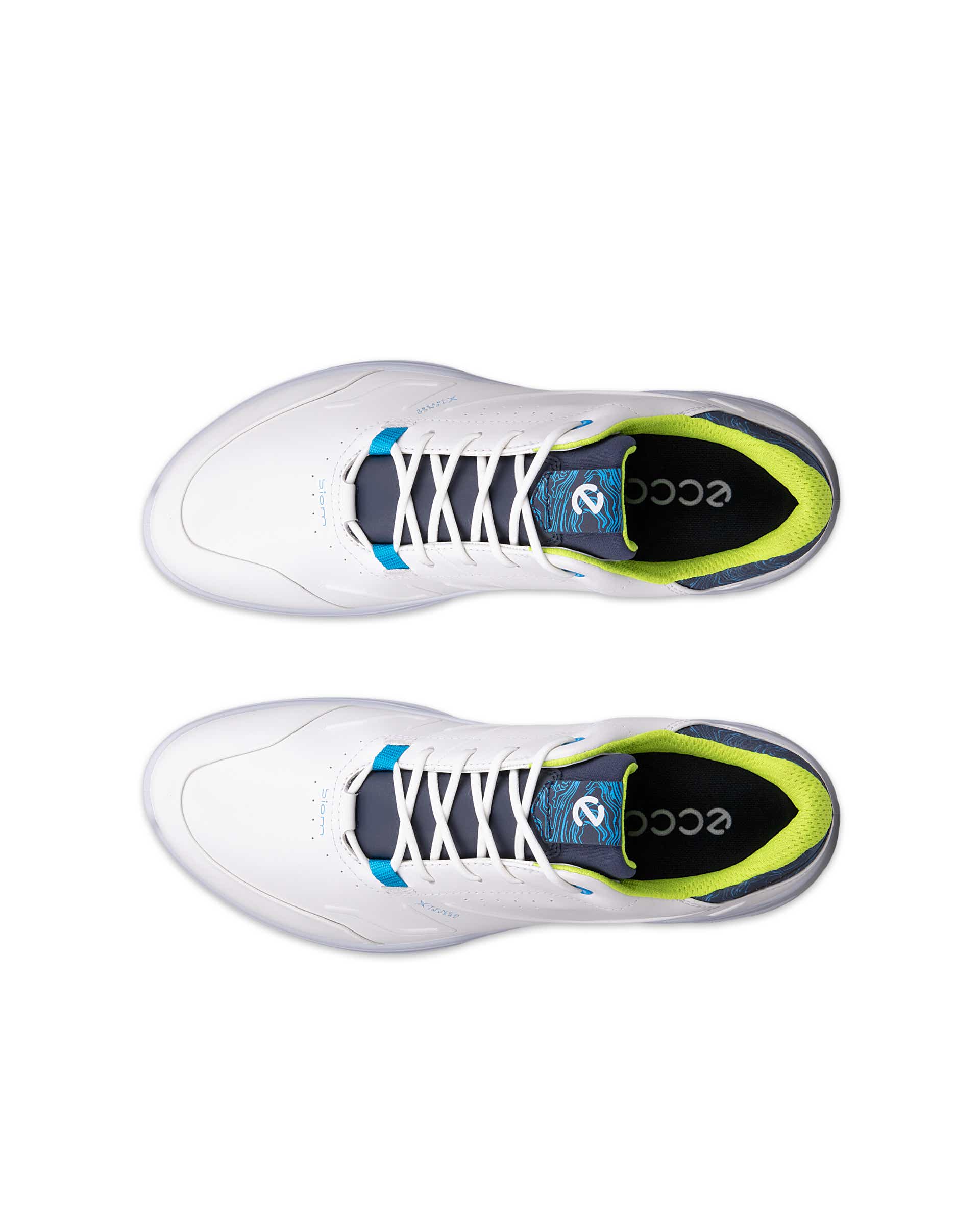 Men's ECCO® Golf Biom H6 Leather Waterproof Golf Shoe - White - Top left pair