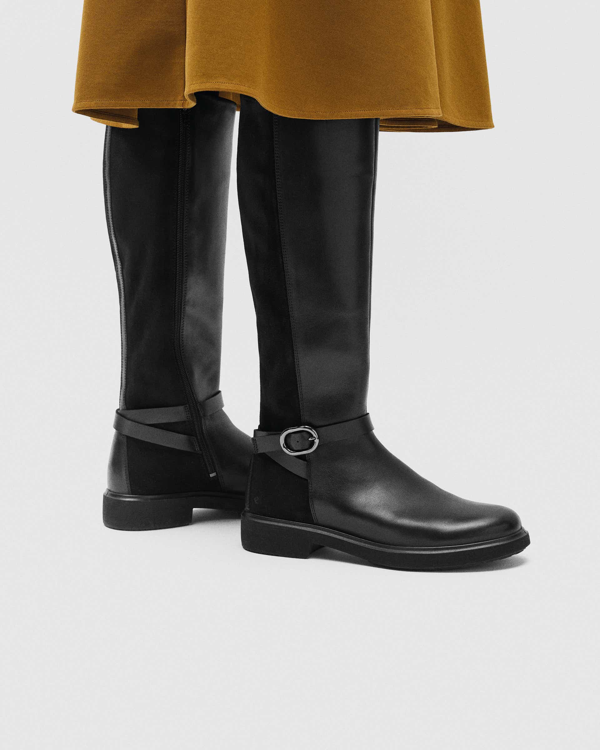 Women's ECCO® METROPOLE AMSTERDAM Leather High-Cut Boot - Black - Lifestyle image-1