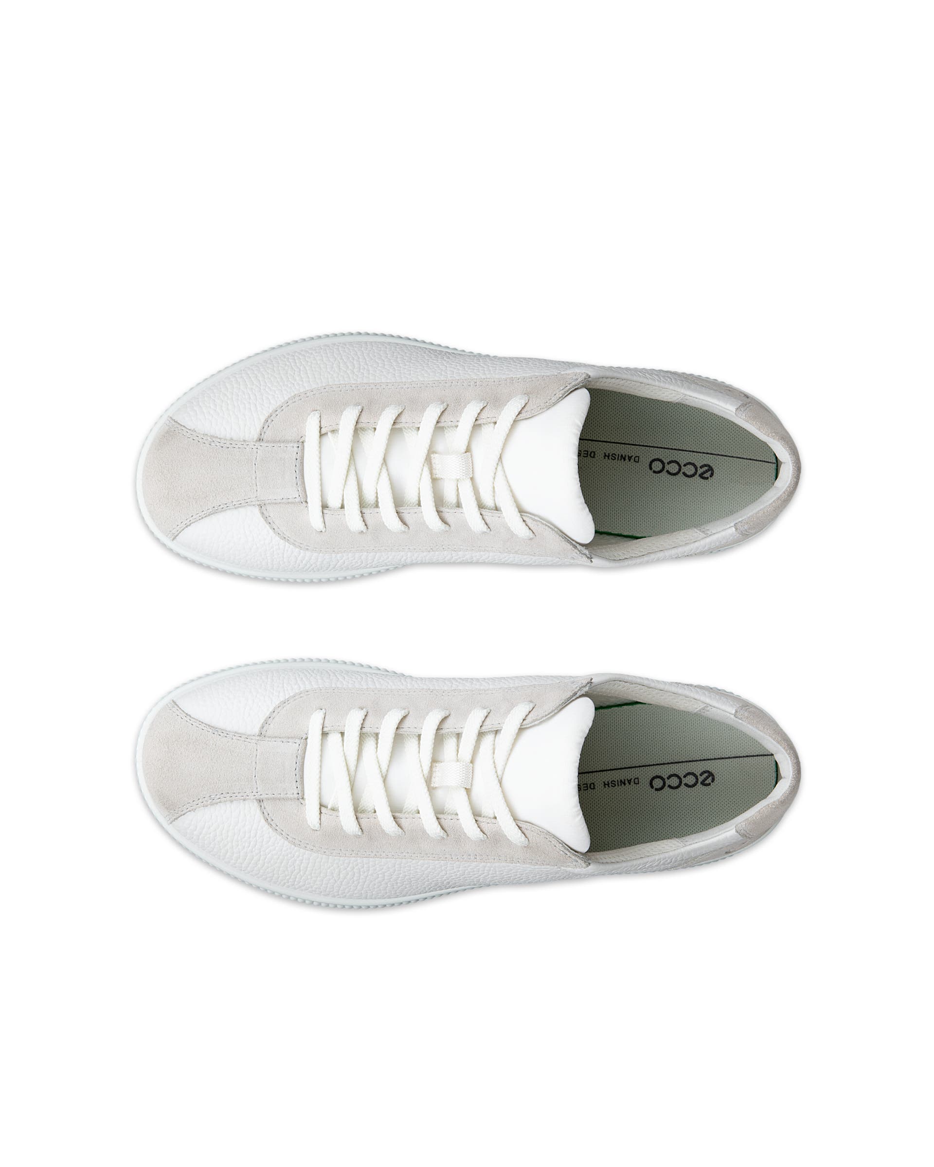ECCO soft zero MEN メンズ レザースニーカー - ホワイト - Top left pair
