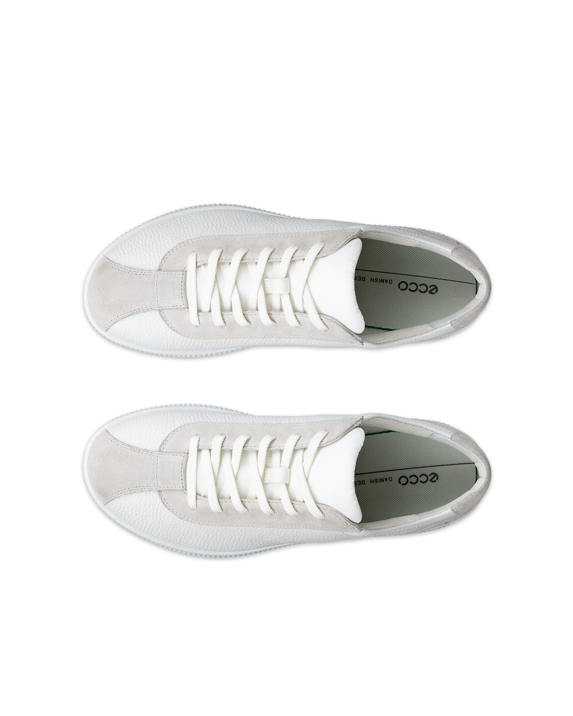 ECCO soft zero MEN メンズ レザースニーカー - ホワイト - Top left pair